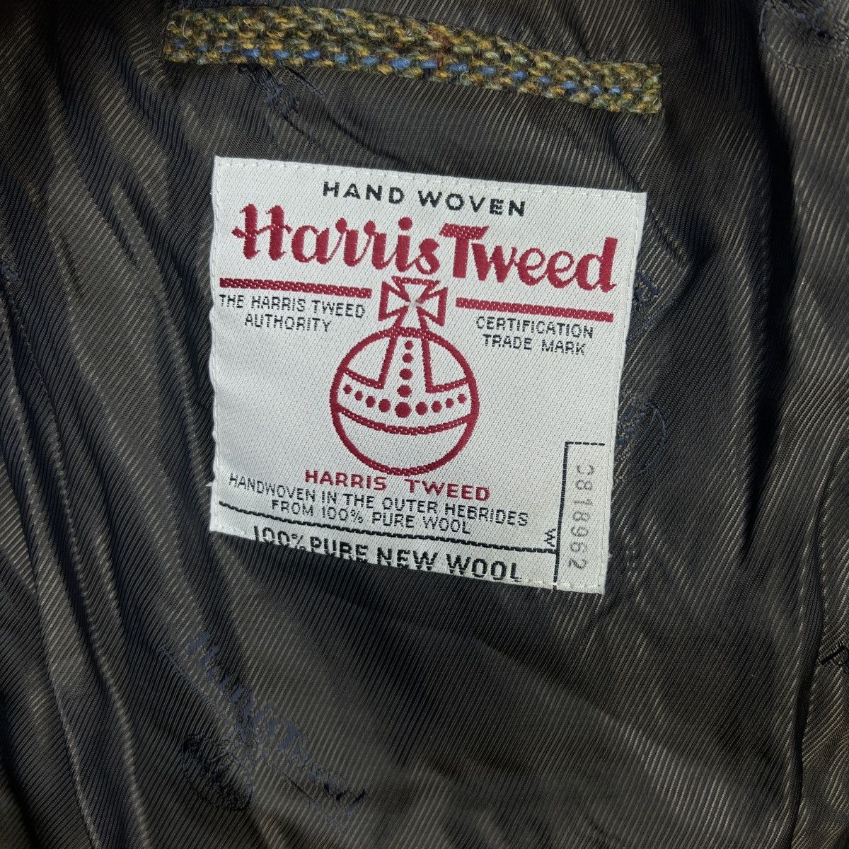 Designer × Harris Tweed × Vintage Vtg Harris Tweed Khaki Green Coat WOOL Jacket Blazer 40 R Size 40R - 8 Thumbnail