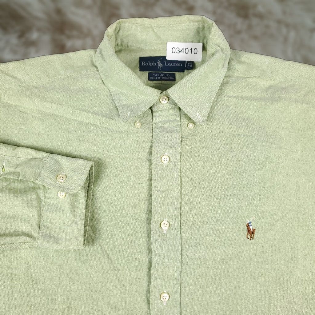 Ralph Lauren Ralph Lauren Dress Shirt Mens 17 Green Pony Button-Down Long Sleeve Size 46R - 1 Thumbnail