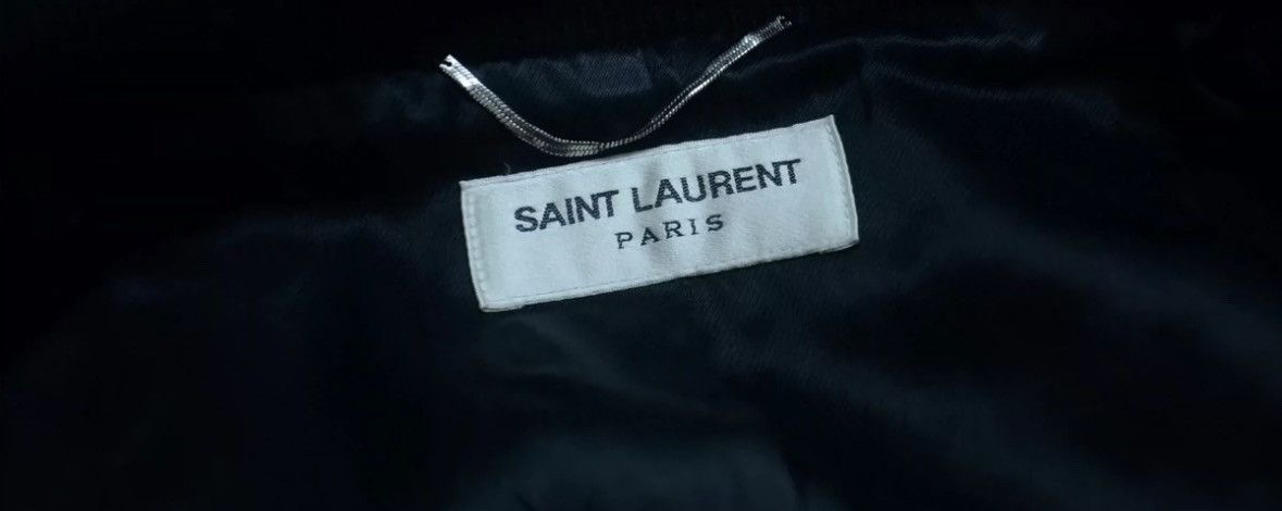 Saint Laurent Paris × Yves Saint Laurent Saint Laurent black and white wool patchwork baseball jacket Size US XL / EU 56 / 4 - 8 Thumbnail