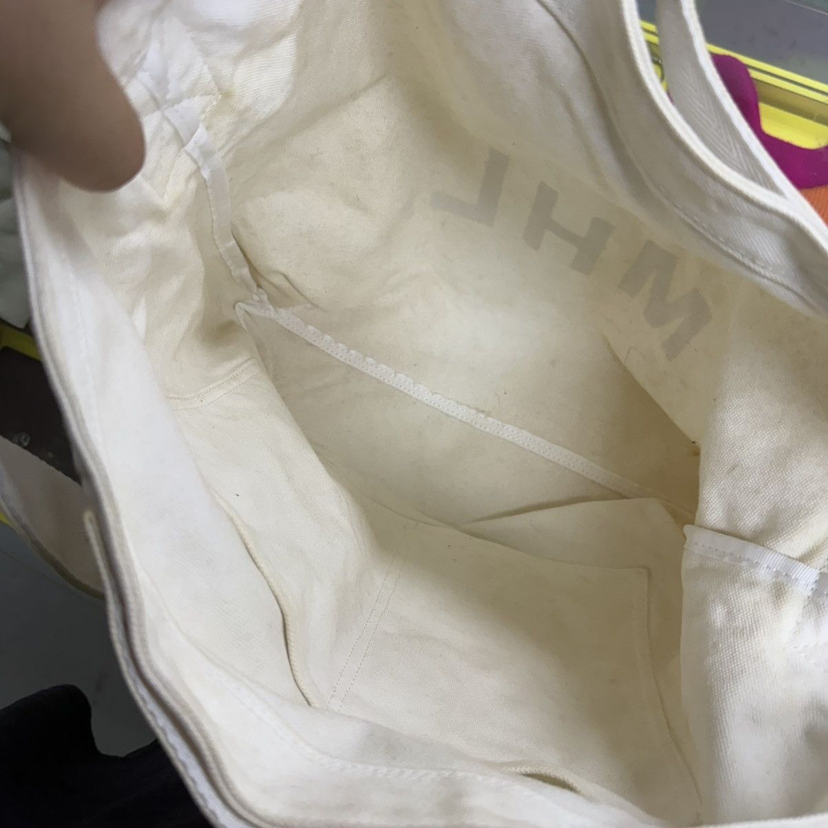 Japanese Brand MHL Margaret Howell Decay White Canvas Crossbody / Tote Bag Size ONE SIZE - 4 Thumbnail