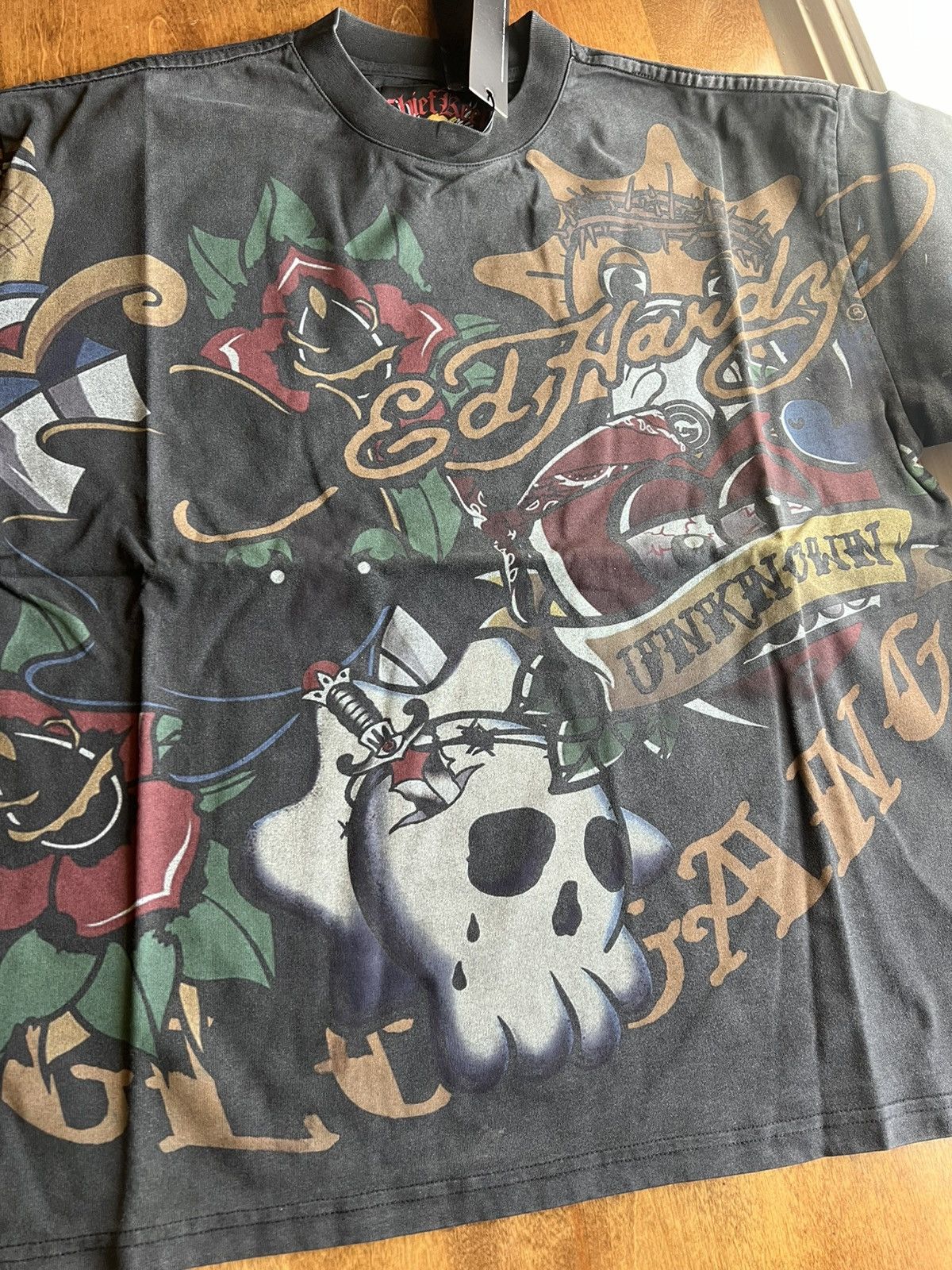 Ed Hardy × Glo Gang × Unknown London Chief Keef Glo Gang Ed Hardy Tee Shirt Size US L / EU 52-54 / 3 - 4 Thumbnail