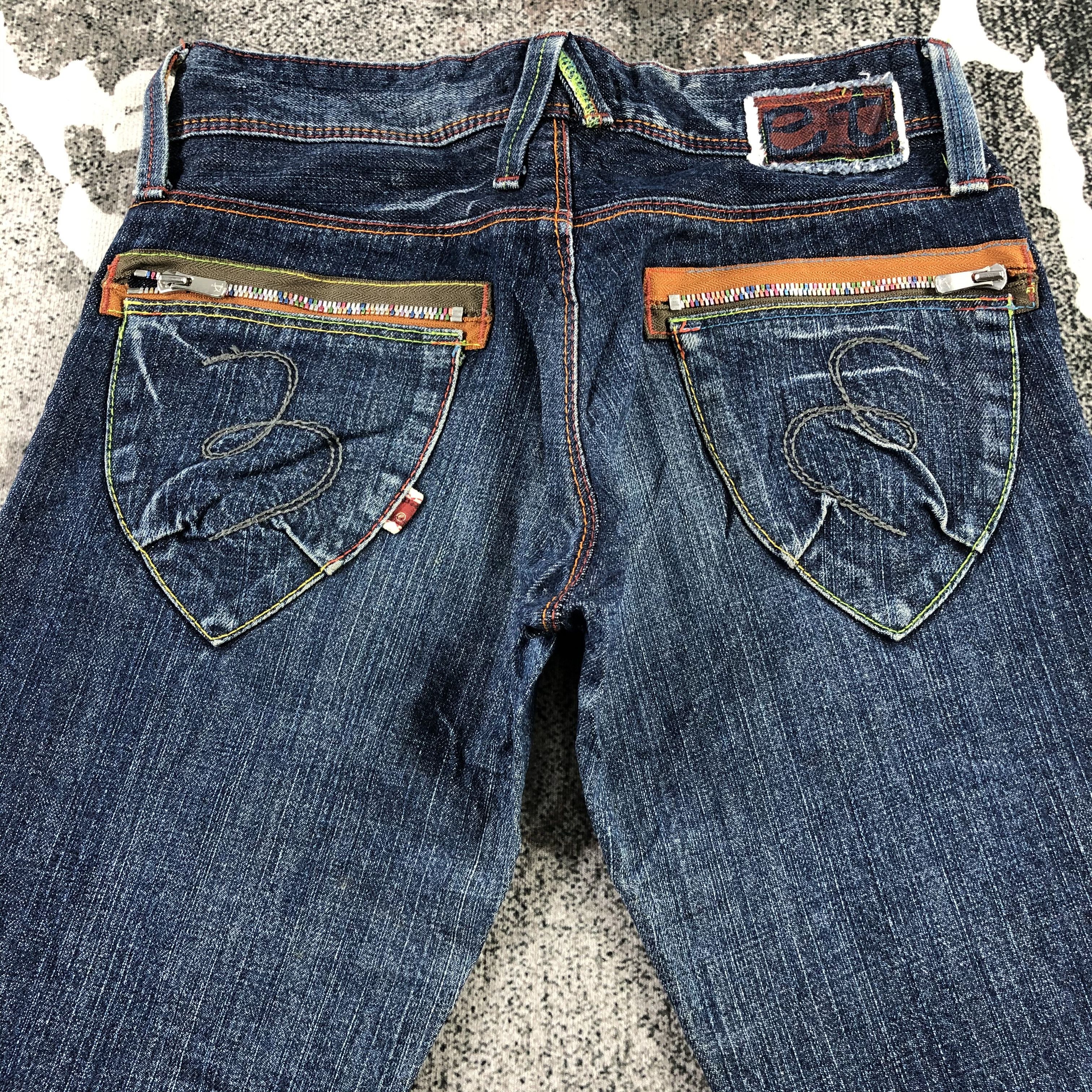 Japanese Brand Et Boite Jeans Blue Wash Flare Denim KJ1330 Size US 28 / EU 44 - 4 Thumbnail