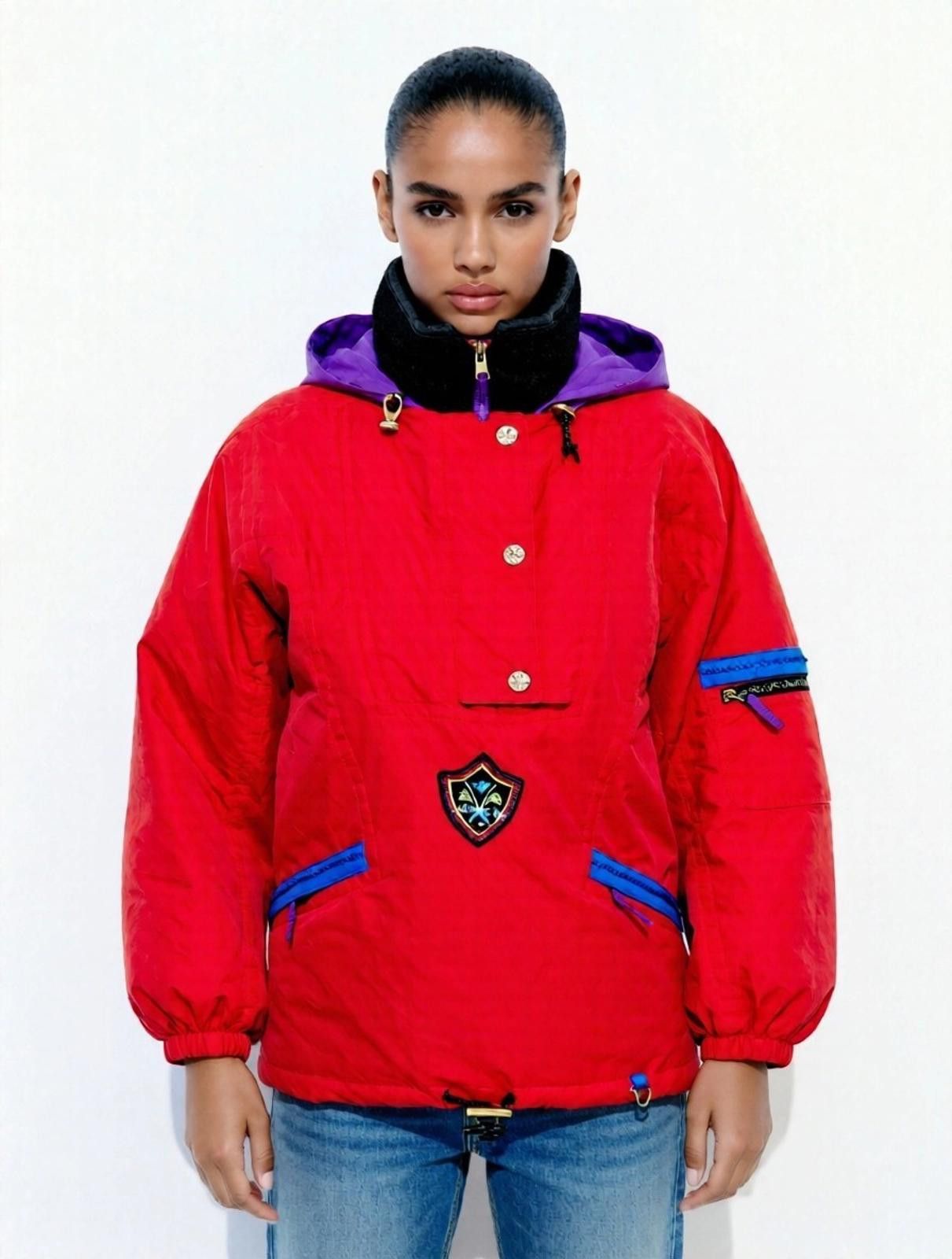 Obermeyer Vintage Unisex Obermeyer Red Jacket Warm Black Purple Collar Size US XL / EU 56 / 4 - 1 Thumbnail
