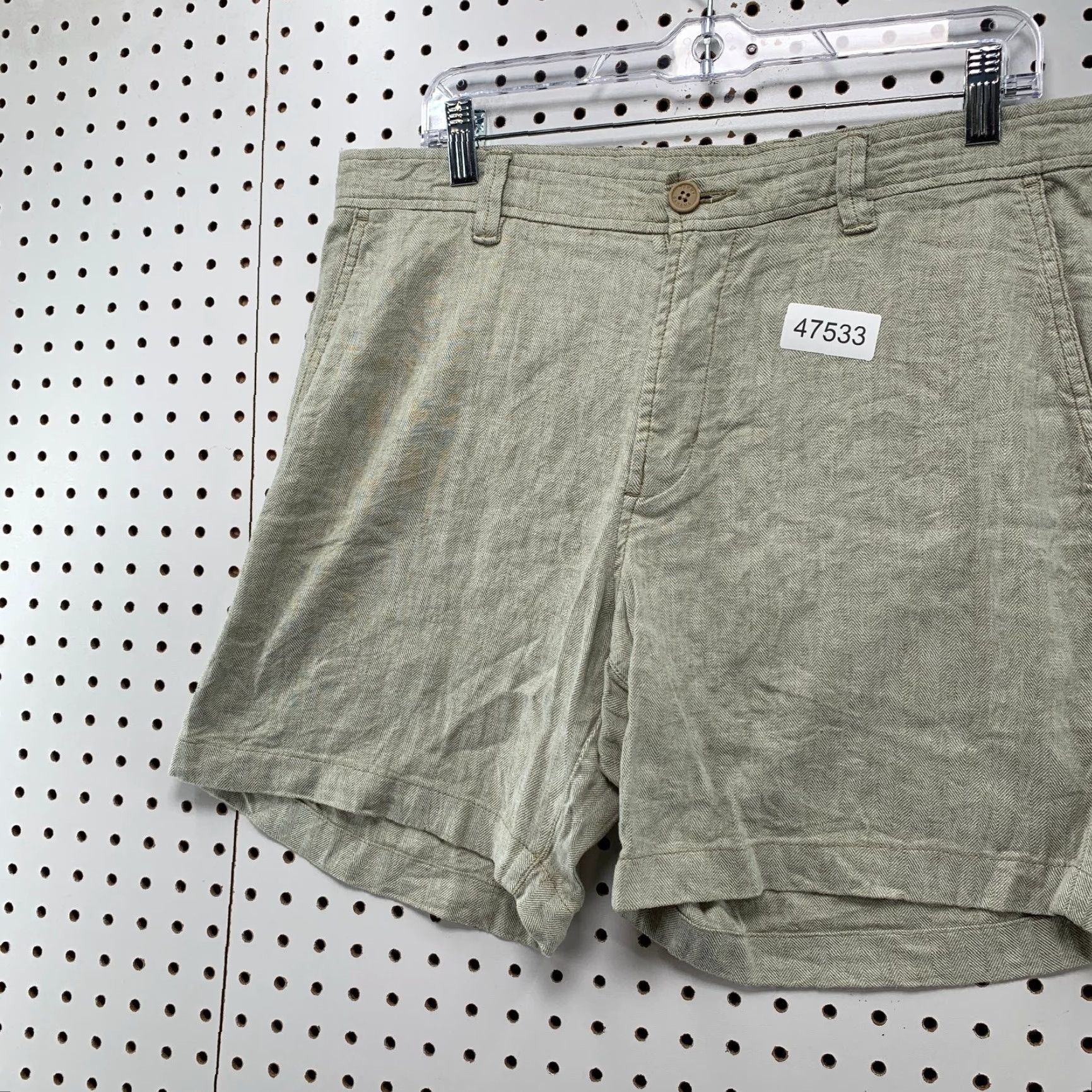 Tommy Bahama Tommy Bahama Linen Blend Chino Shorts Mens 34x7 Gray Herringbone Beach Casual Size US 34 / EU 50 - 4 Thumbnail