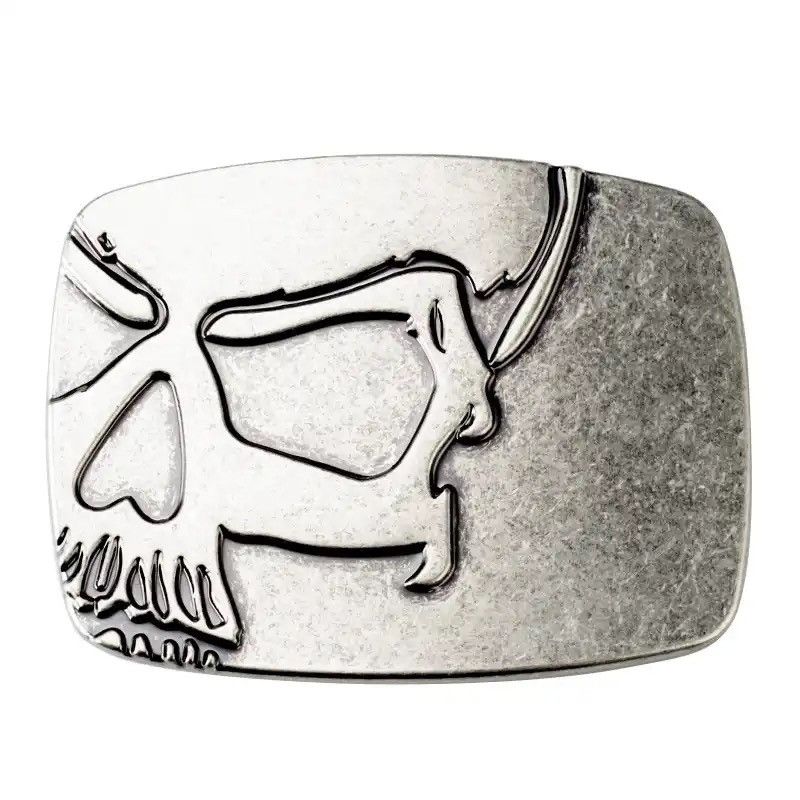 Vintage Skull Skeleton Belt Buckle Belt Size ONE SIZE - 1 Thumbnail