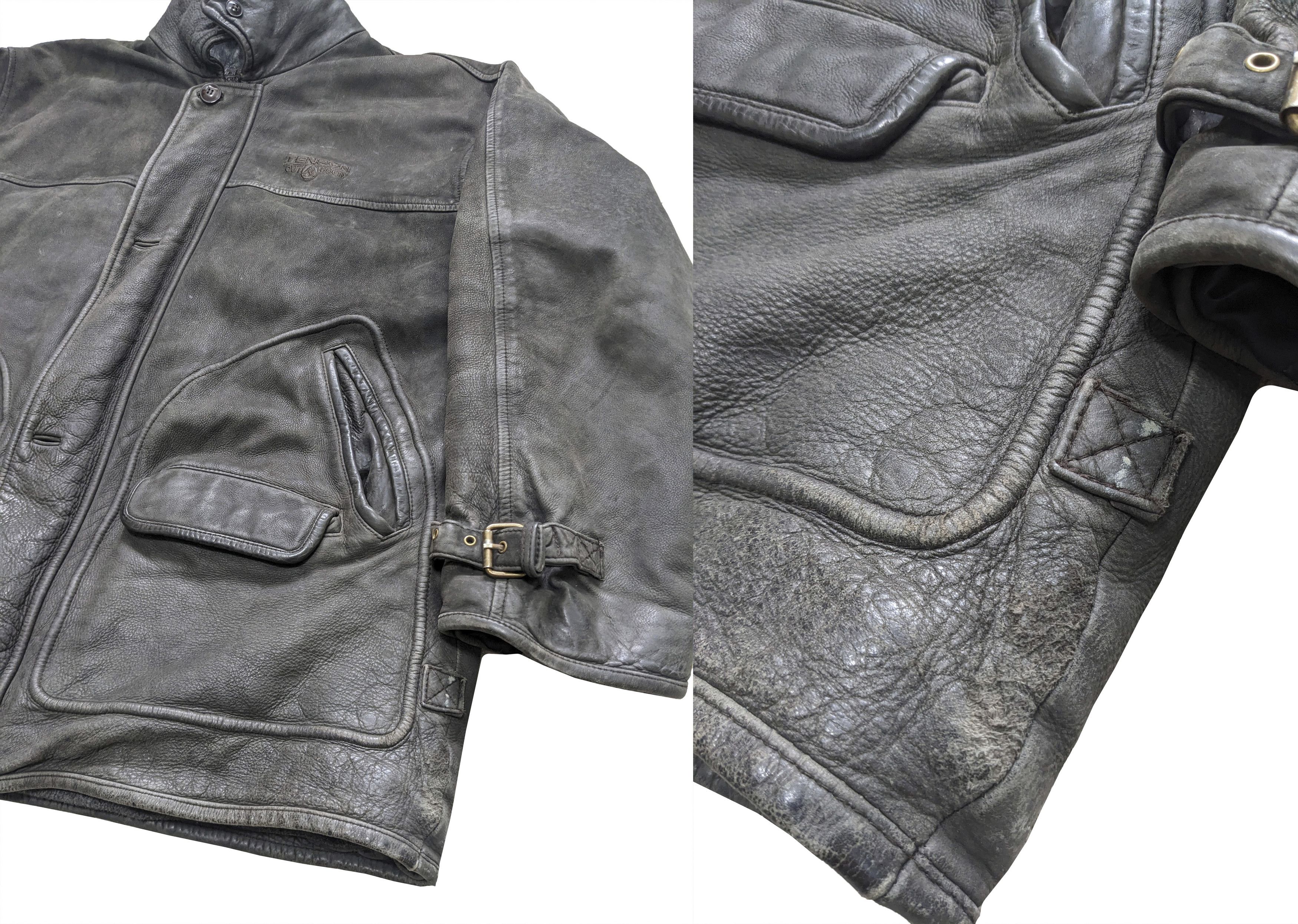 Japanese Brand Vtg Distressed Leather Jacket Japanese Tenson Issey Miyake Size US XL / EU 56 / 4 - 8 Thumbnail
