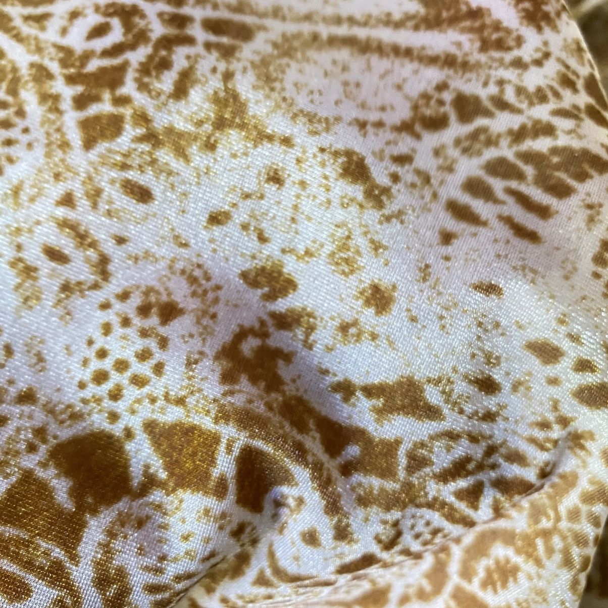 Morgan De Toi MORGAN DE TOI Y2K Beige Lace-Print V-Neck Tee Mesh Size S / US 4 / IT 40 - 20 Thumbnail