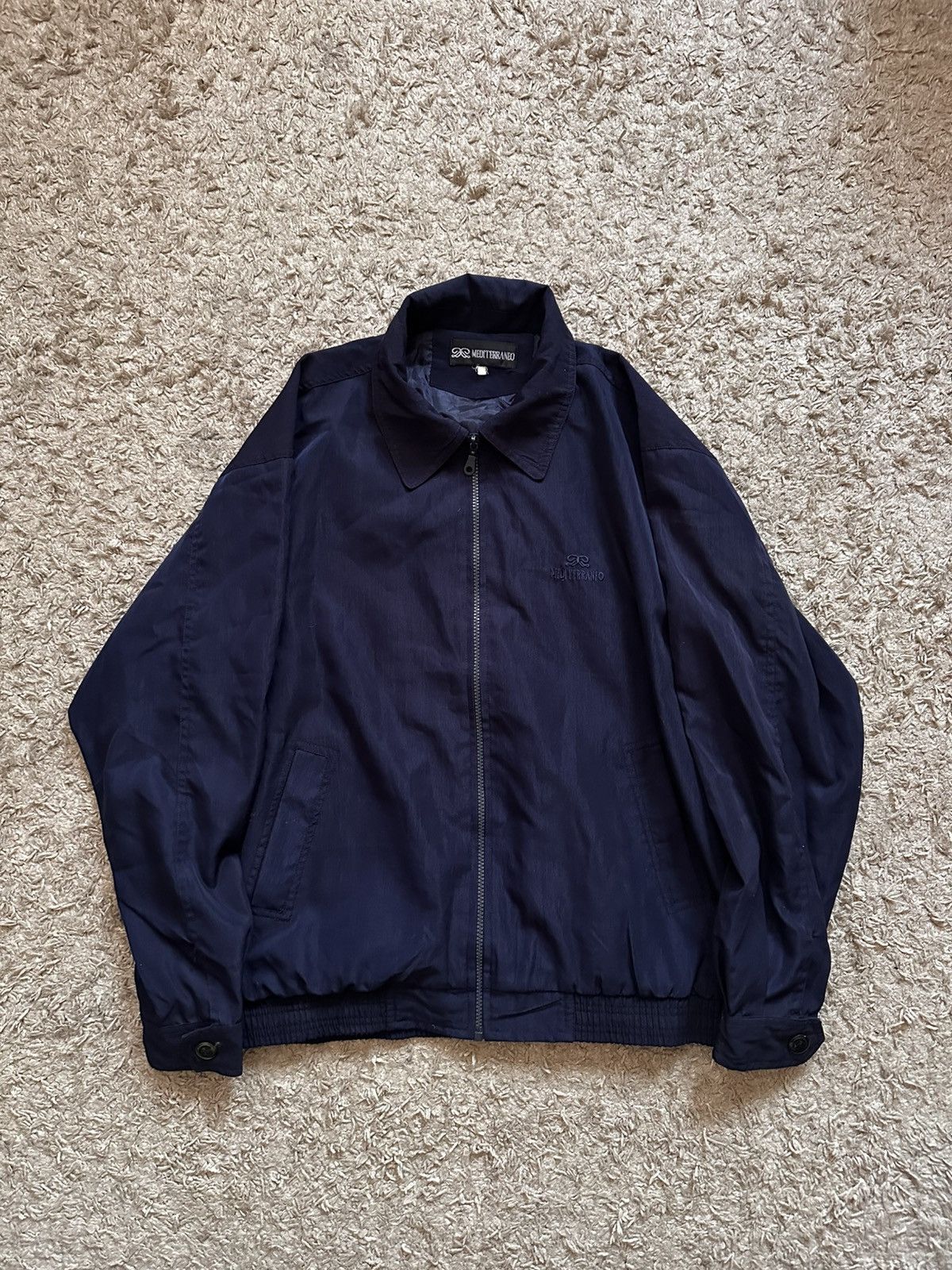 Vintage Vintage Mediterraneo Navy Blue Bomber Jacket Size L Size US L / EU 52-54 / 3 - 2 Thumbnail