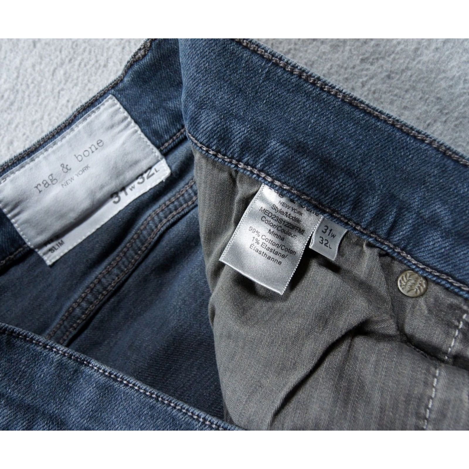 Rag & Bone rag & bone Jeans Mens 31x31 Blue Denim Slim Fit 2 Casual Adult Designer Jeans Size US 31 - 7 Thumbnail