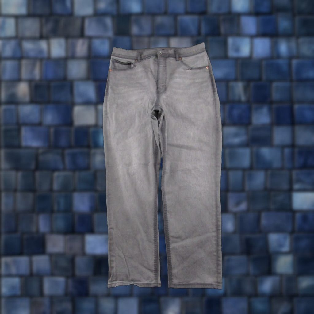 Express Express Women's Gray Denim Super High Rise Stretch Mom Jeans Size 12 Size 34" / US 12 / IT 48 - 1 Thumbnail