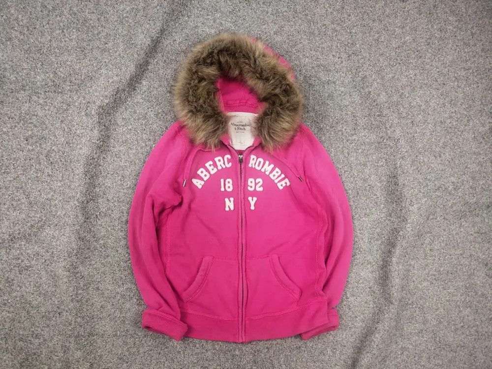 If Six Was Nine Rare Vintage Abercrombie Fur Zip Hoodie if six was nine Y2K Size L / US 10 / IT 46 - 1 Thumbnail