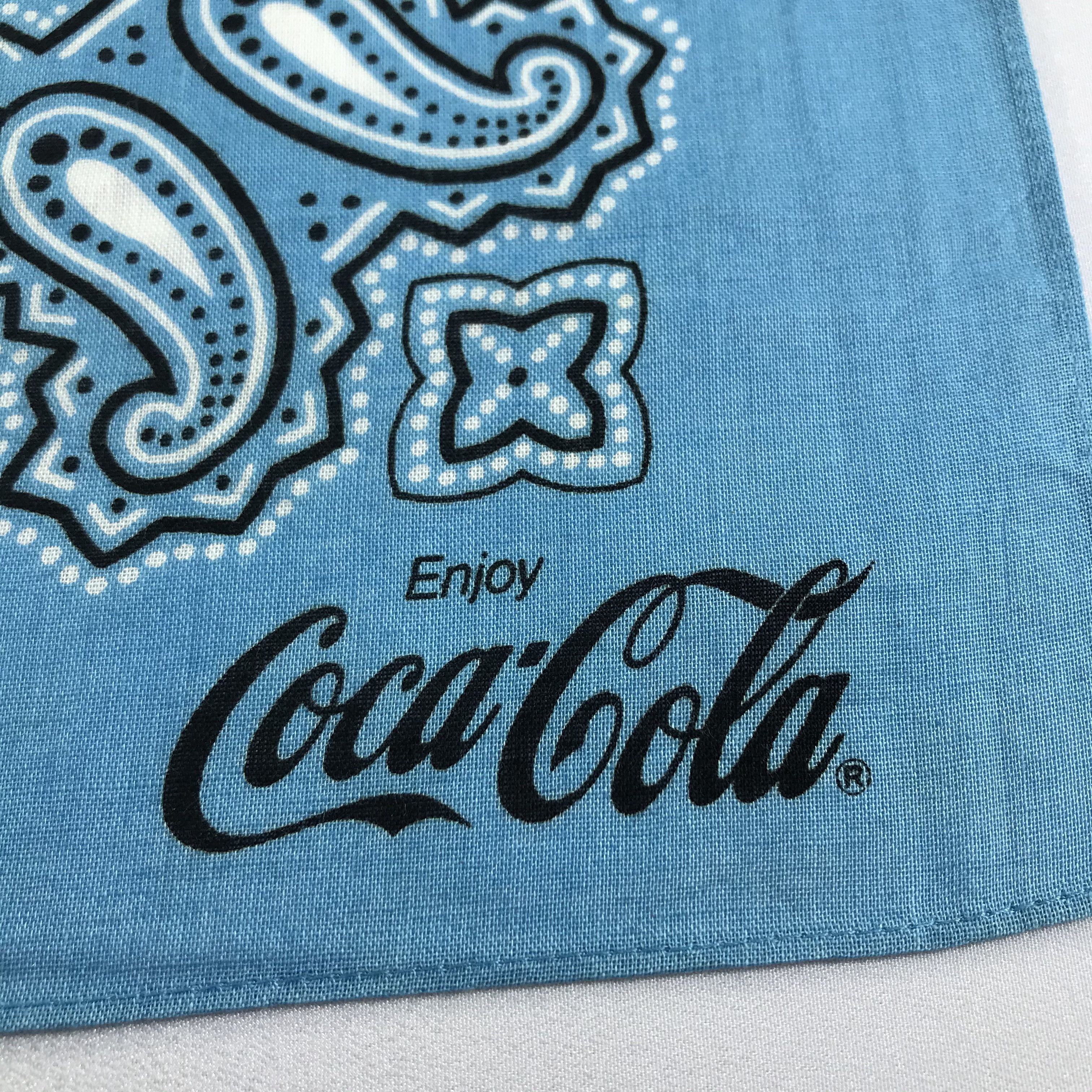 Coca Cola × Vintage Coca-Cola Paisley Handkerchief Neckerchief Bandana H1258 Size ONE SIZE - 2 Thumbnail