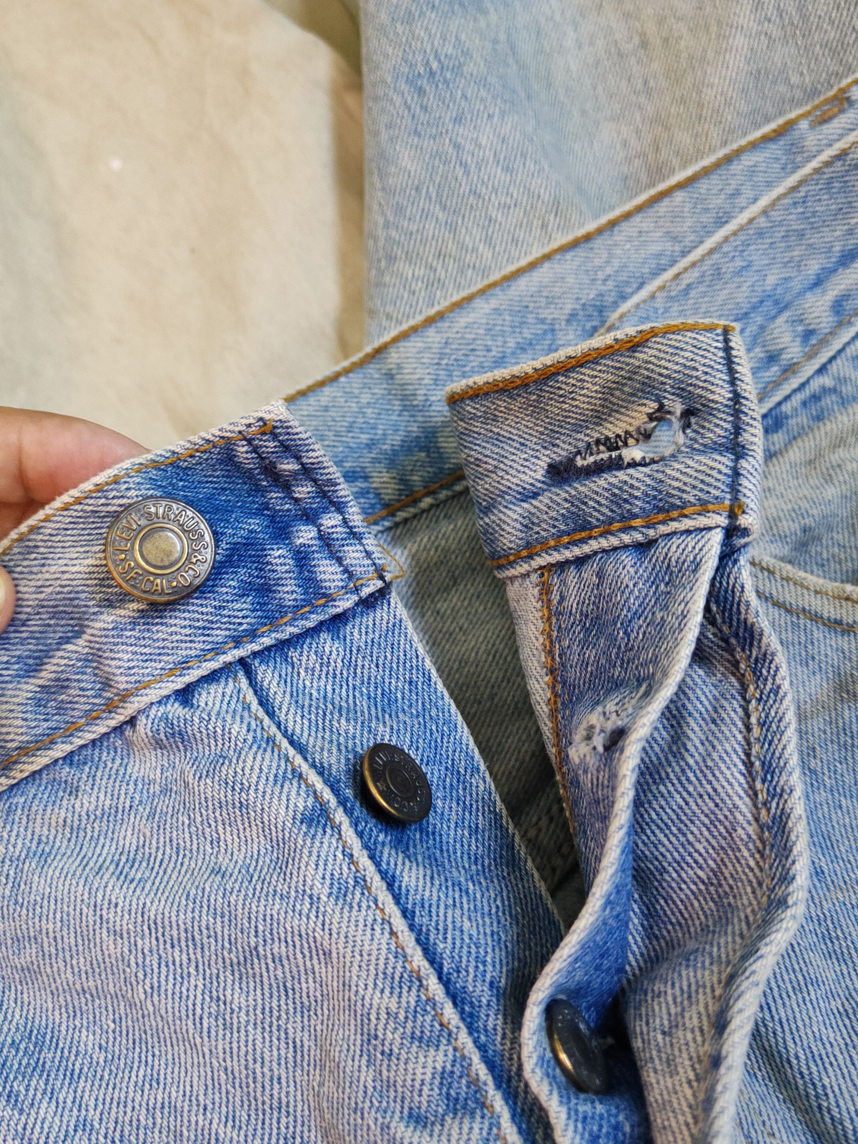 Levi's vintage Levi's Blue Distressed faded jeans Denim #S1594 Size US 35 - 16 Thumbnail