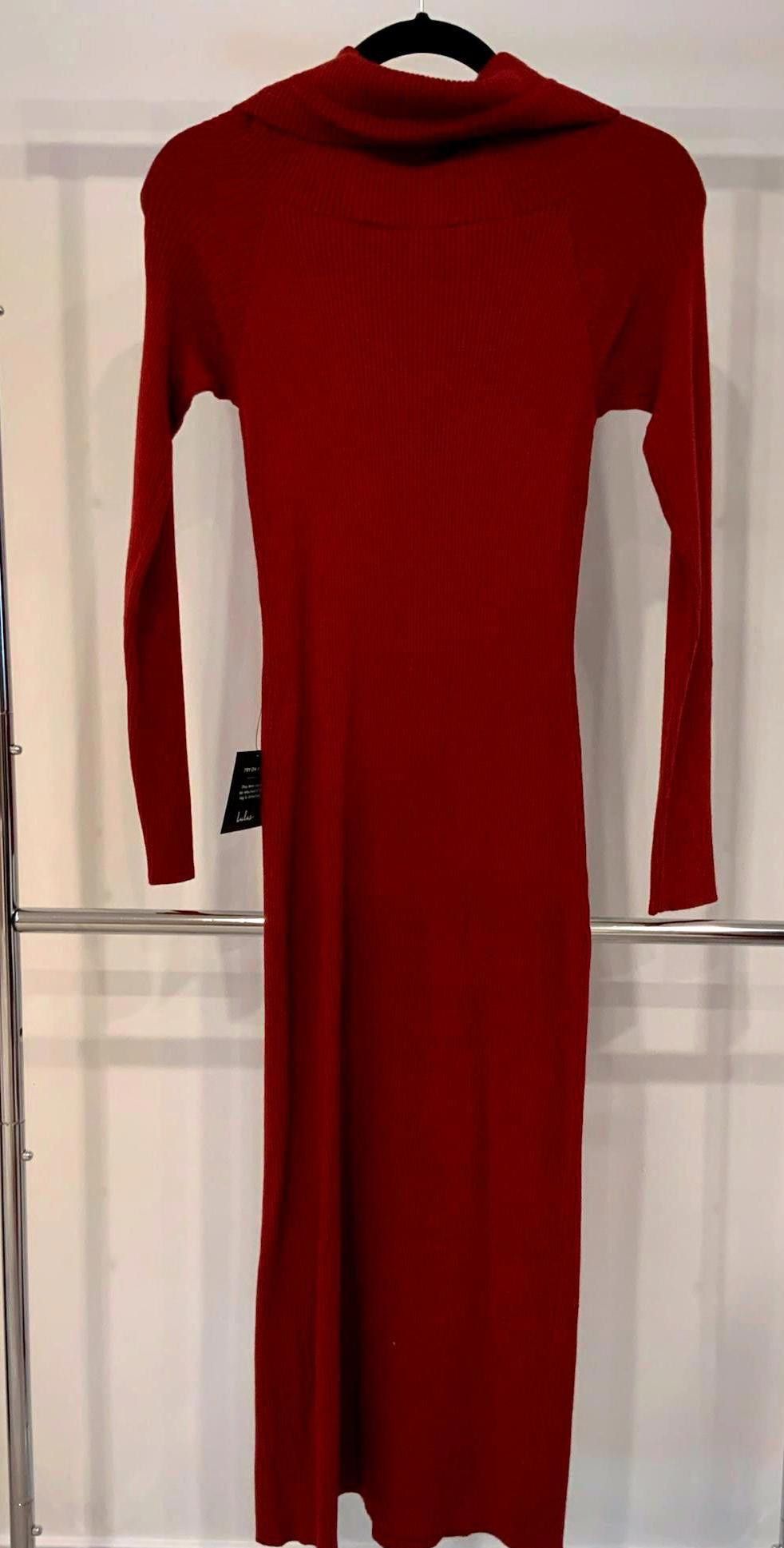 Lulus Lulus Elegant Red Cowl-Neck Midi Dress Size L / US 10 / IT 46 - 2 Thumbnail
