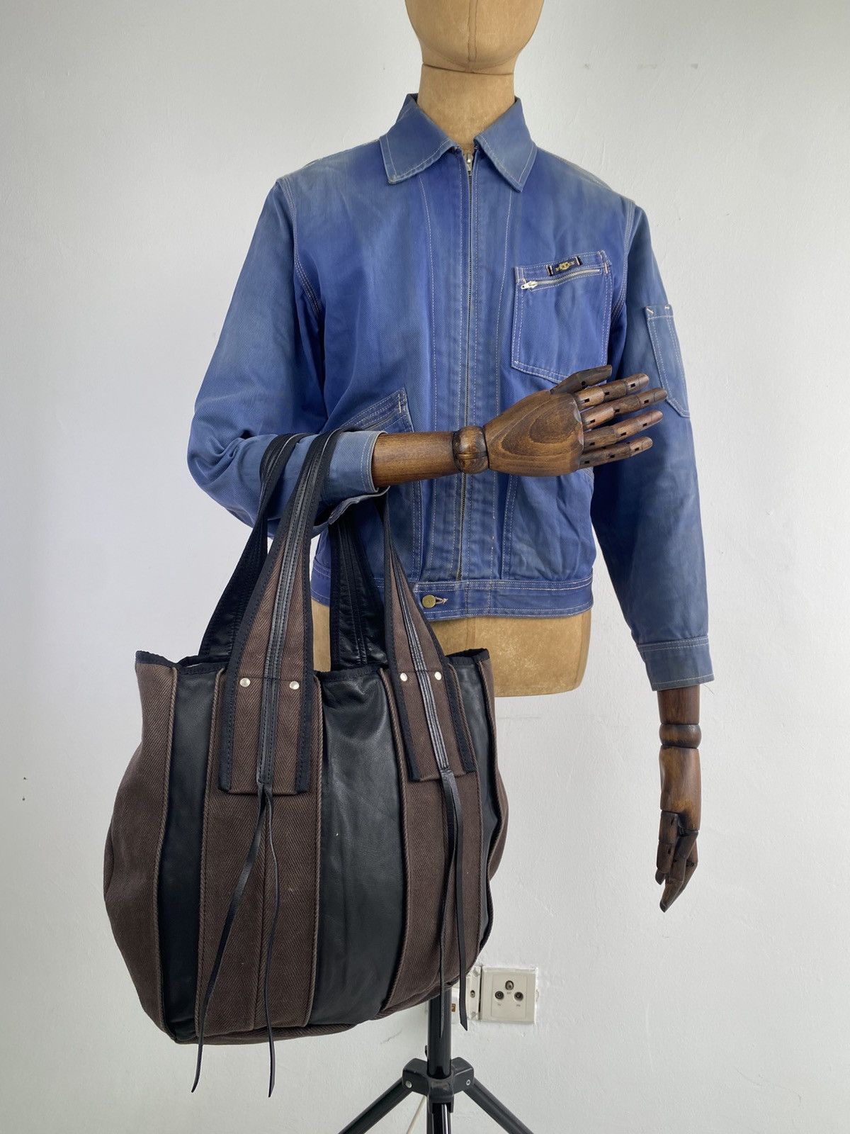 Yohji Yamamoto 2000’s Y’saccs By Yohji Yamamoto Leather Hybrid Tote Bag Size ONE SIZE - 1 Thumbnail