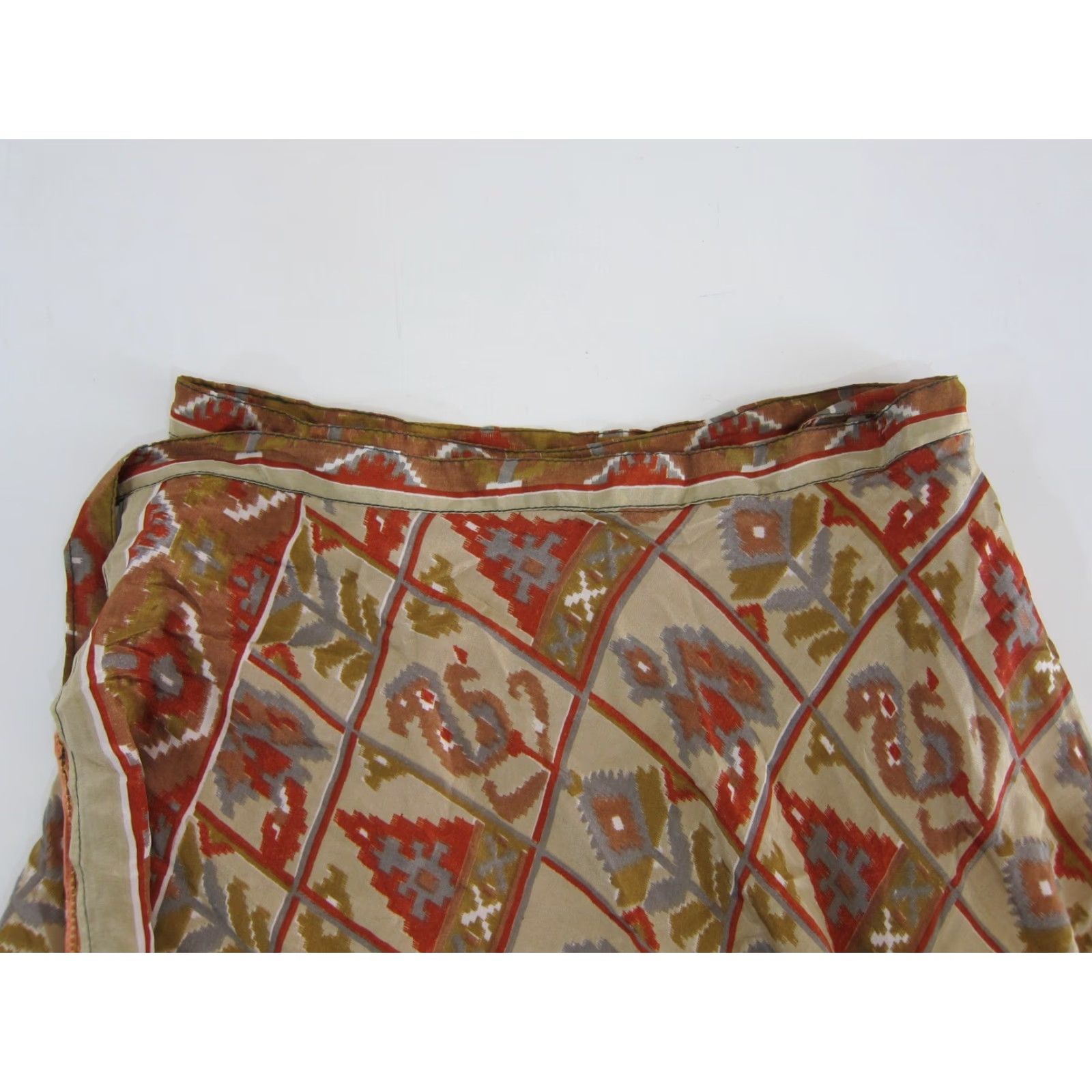 Pinko VINTAGE India Silk Pink Floral Paisley Wrap Skirt OS Women Long Reversible 100% Silk Size 42" / US 20 - 4 Thumbnail