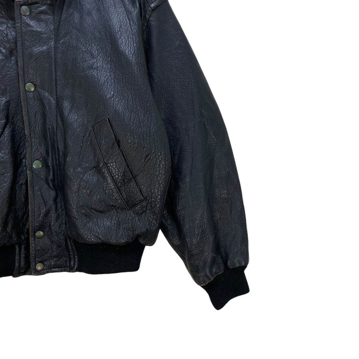 💥Vintage Japanese Brand JUNmen Bomber Leather Jacket