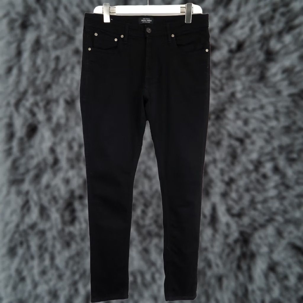 Jack & Jones JACK & JONES Skinny Fit/Liam Jeans Men's W32/L32 Black Denim Zip Fly Stretched Size US 32 / EU 48 - 1 Thumbnail
