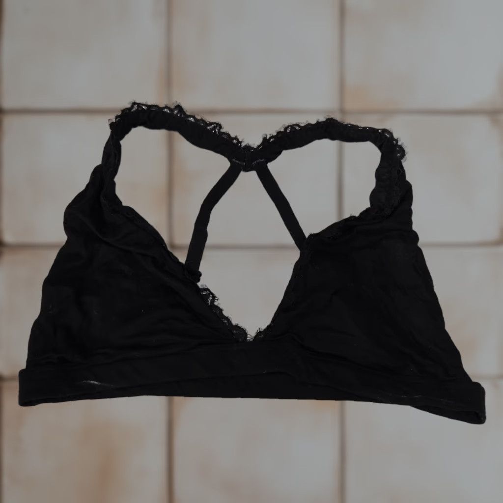 Victorias Secret Victoria's Secret Pink Women Bra Large Black Date Unlined Bralette Wireless Read