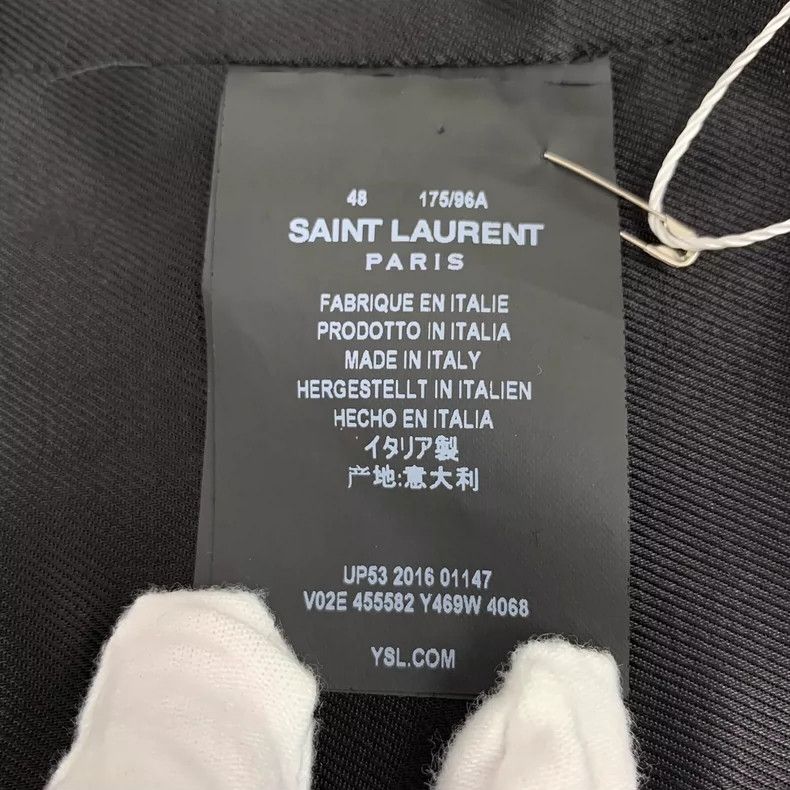 Saint Laurent Paris Saint Laurent Paris size 38 Blue Shark Sliver Stand-up Nec Size S / US 4 / IT 40 - 6 Thumbnail