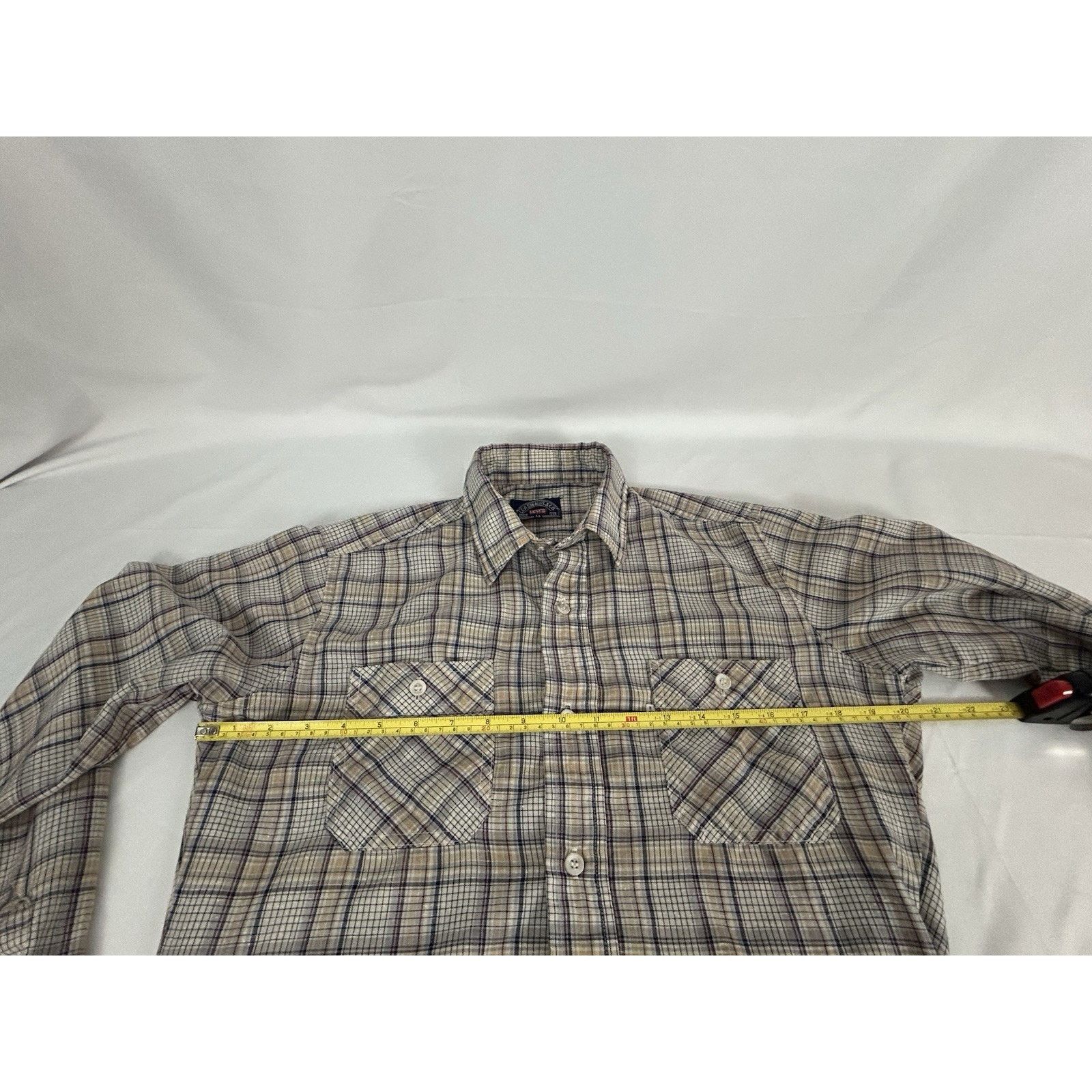 Levi's VTG Levis Mens M Plaid Button Up Long Sleeve Shirt White Tab Size US M / EU 48-50 / 2 - 6 Thumbnail