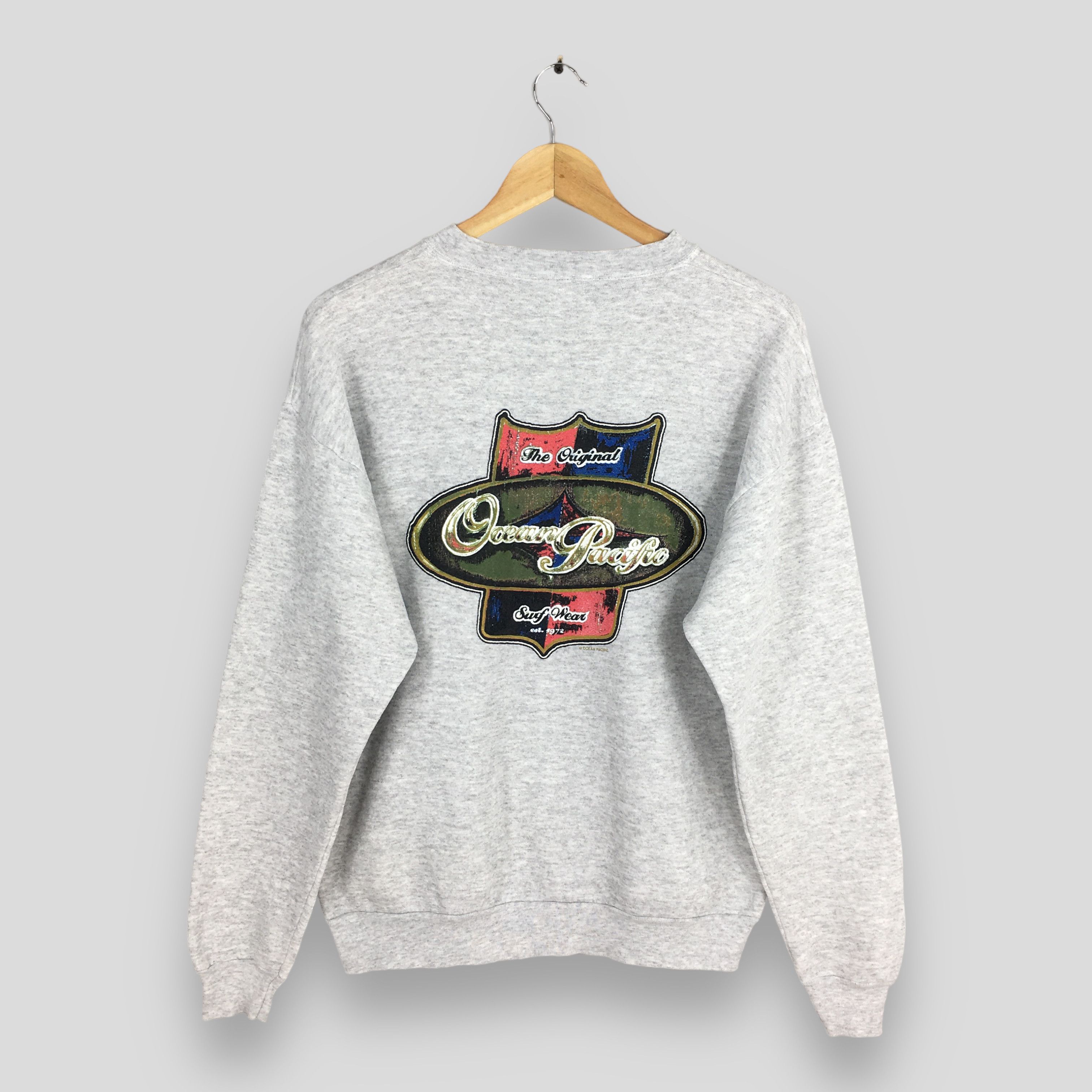 Vintage Vintage 90s OP Ocean Pacific Surfing Gray Sweatshirt Medium Size US M / EU 48-50 / 2 - 7 Thumbnail