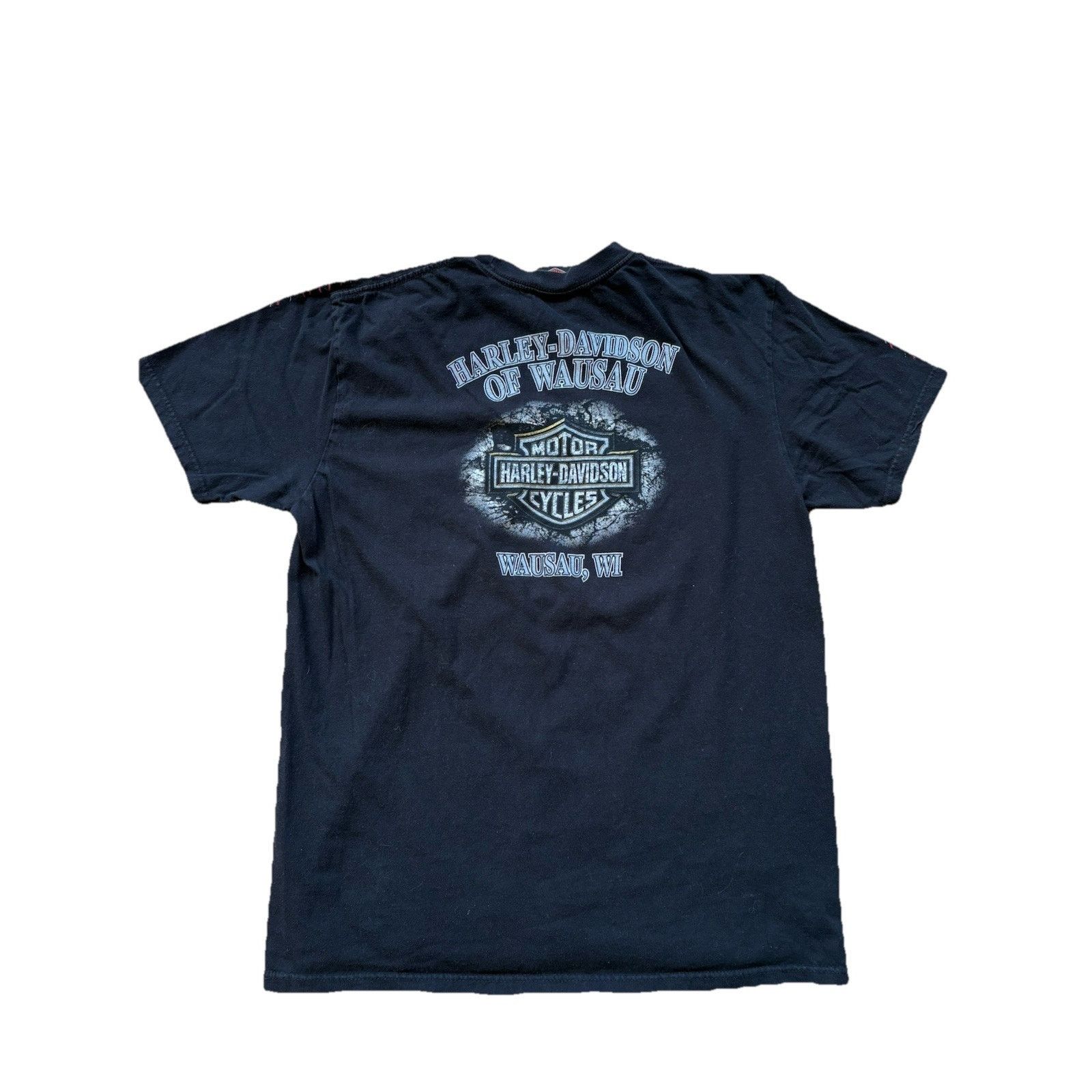 Harley Davidson VTG 90s Harley Davidson Motorcycle Eagle Black Shirt XL WI Size US XL / EU 56 / 4 - 8 Thumbnail