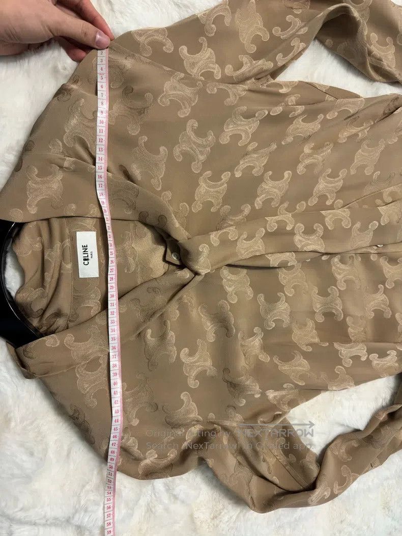 Celine CELINE Printed Silk Ribbon Women's Shirt Size XL / US 12-14 / IT 48-50 - 6 Thumbnail