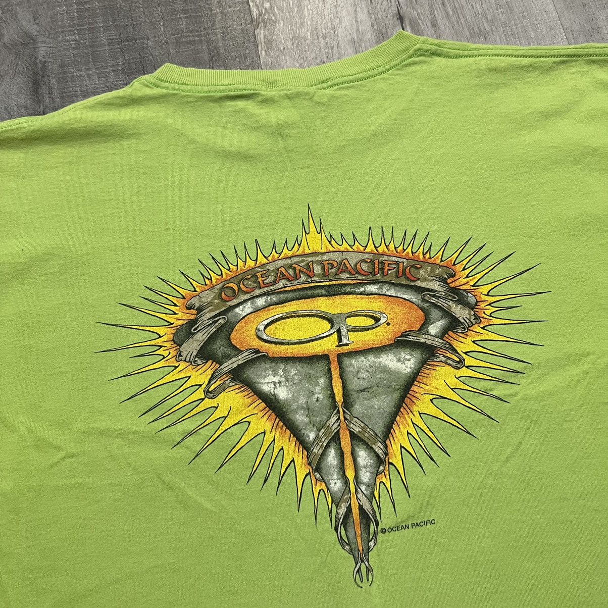 Ocean Pacific × Vintage VTG Ocean Pacific Lime Green Beach Surfer Skater Surf Shirt Size US L / EU 52-54 / 3 - 3 Thumbnail