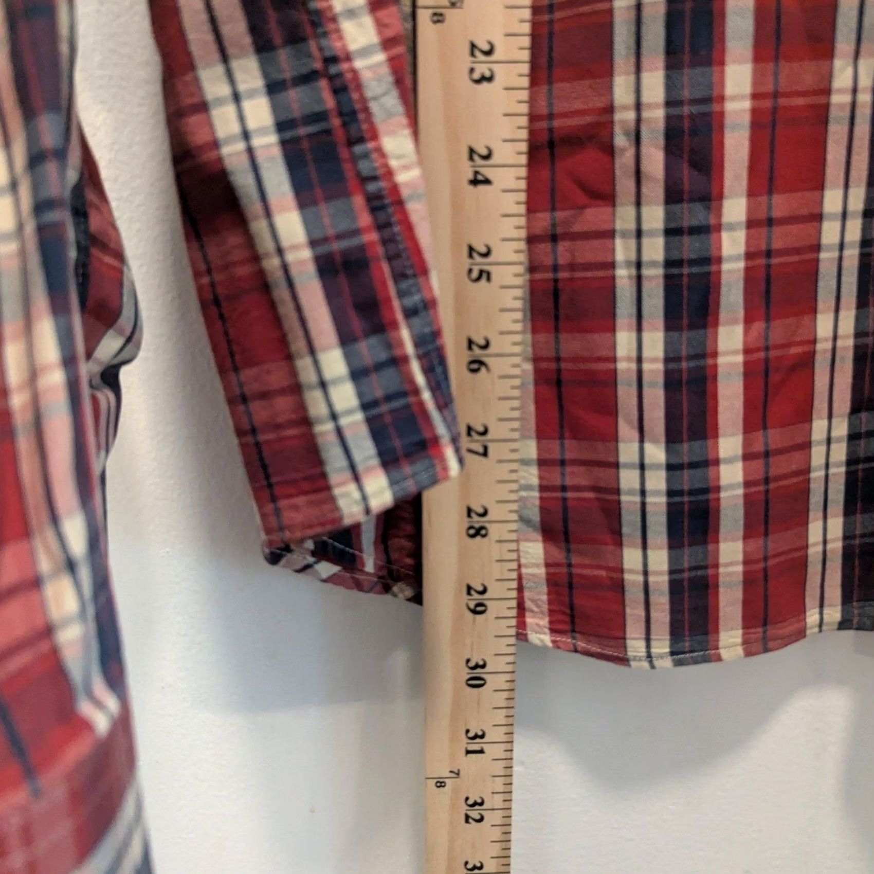 J.Crew J. Crew Sunwashed Oxford Plaid Button-Down Shirt Mens XL Red Blue White Cotton, Long Sleeve, Button-Up, Classic Fit, Chest Pocket, Casual Workwear Size US XL / EU 56 / 4 - 7 Thumbnail