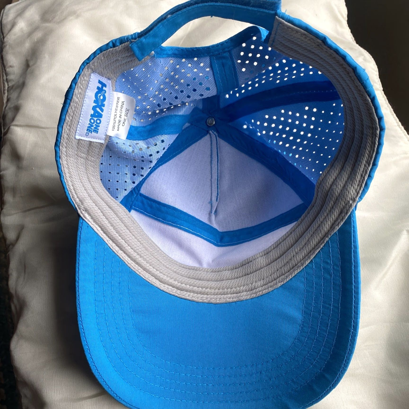 Vintage Hoka One One Fleet Feet Hat Strapback Blue Lightweight Polyester Microfiber 5 Panel Adjustable Breathable Men Cap Summer Spring Fall Size ONE SIZE - 2 Thumbnail