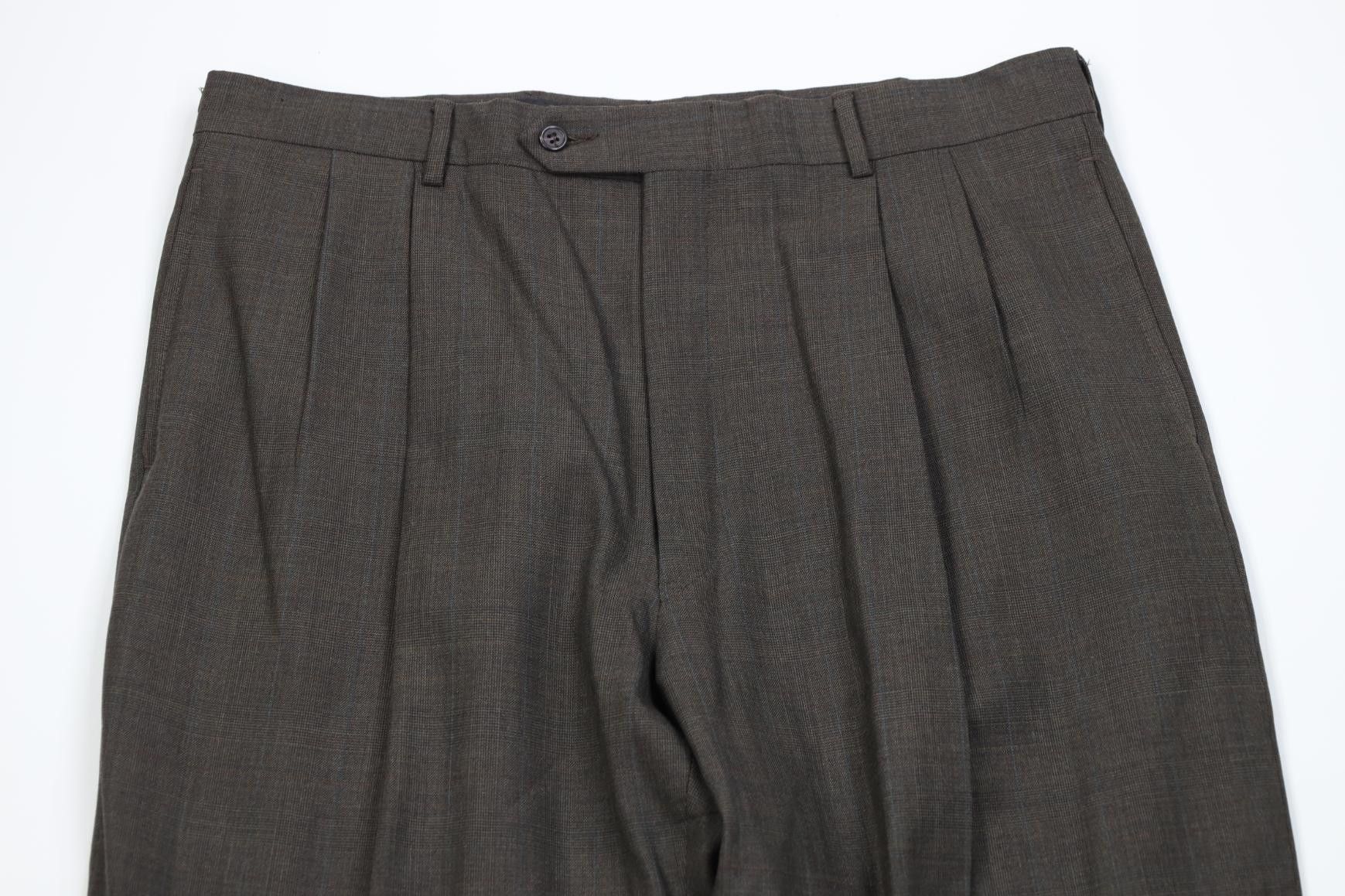 Vintage Vintage 70s Streetwear Knit Wide Leg Chino Pants Brown Plaid Size US 36 / EU 52 - 2 Thumbnail