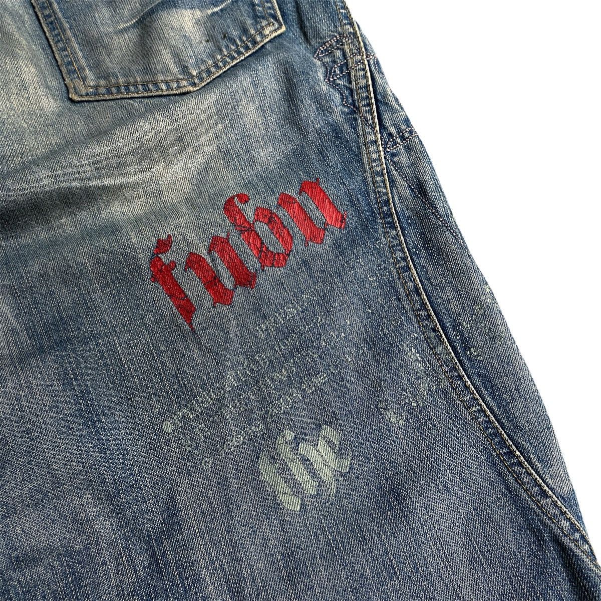 Fubu × JNCO × Southpole 2000s Rare Fubu Wide Leg Distressed Wash Baggy Jeans Y2K Size US 32 / EU 48 - 6 Thumbnail