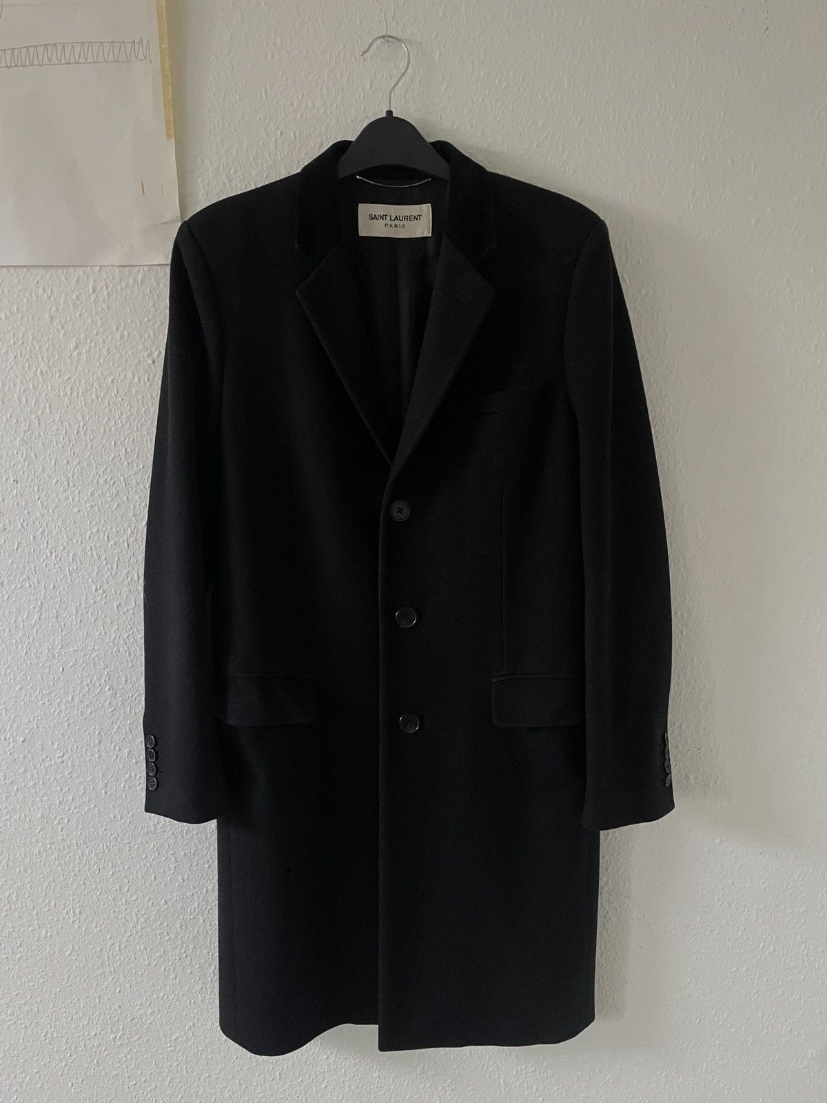 Saint Laurent FW13 Velvet collar coat
