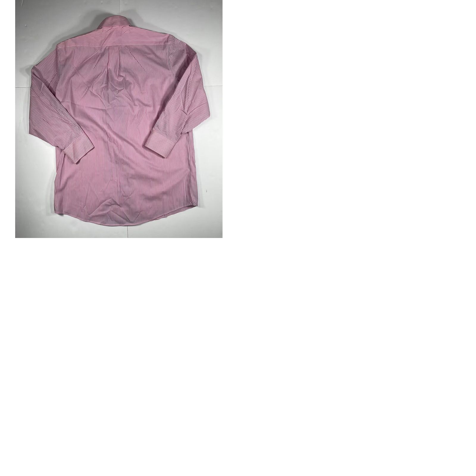 Stafford Stanford NonIron Button Up Long Sleeve Dress Shirt Mens 16 1/2 32/33 Pink Striped Size 46R - 9 Thumbnail