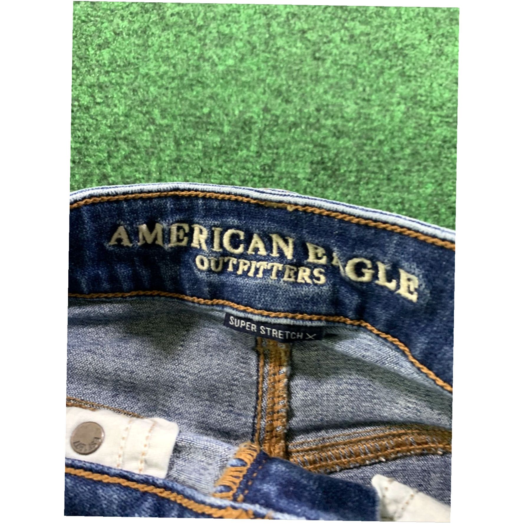 American Eagle Outfitters American Eagle Jean Skirt Size 0 Super Stretch X Hem Blue Size 25" / US 0 / IT 36 - 2 Thumbnail