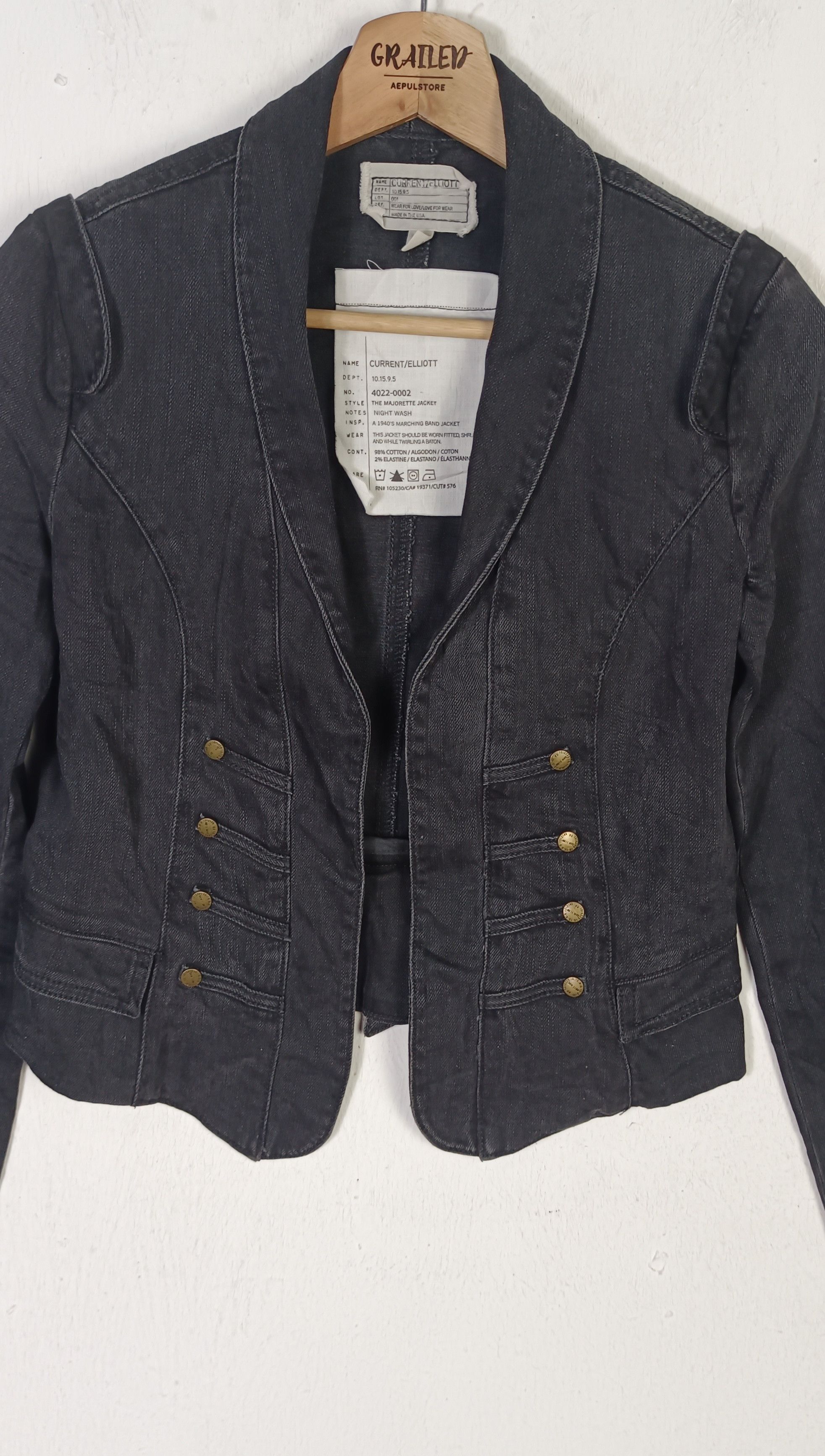 Current/Elliot Current Elliott Majorette Jacket Night Wash Size XS / US 0-2 / IT 36-38 - 3 Thumbnail