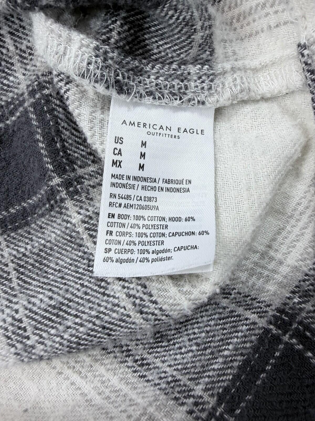 American Eagle Outfitters American Eagle Distressed Plaid Hooded Flannel Shirt Size M Size US M / EU 48-50 / 2 - 3 Thumbnail