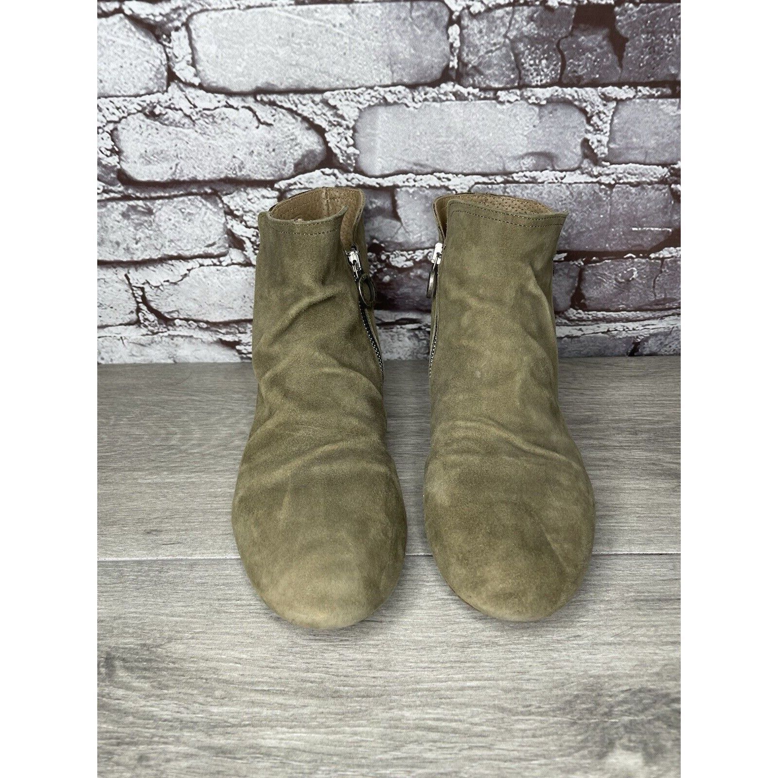 Fiorentini + Baker Fiorentini + Baker Goodyear Taupe Suede Side Zip Ankle Boots Size US 8 / IT 38 - 14 Thumbnail