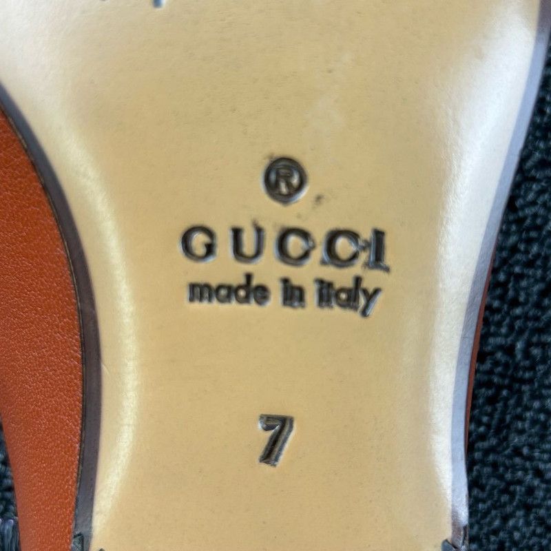 Gucci Gucci Leather Loafers with Metal Logo Buckle - Size US 8 / EU 41 - 5 Thumbnail