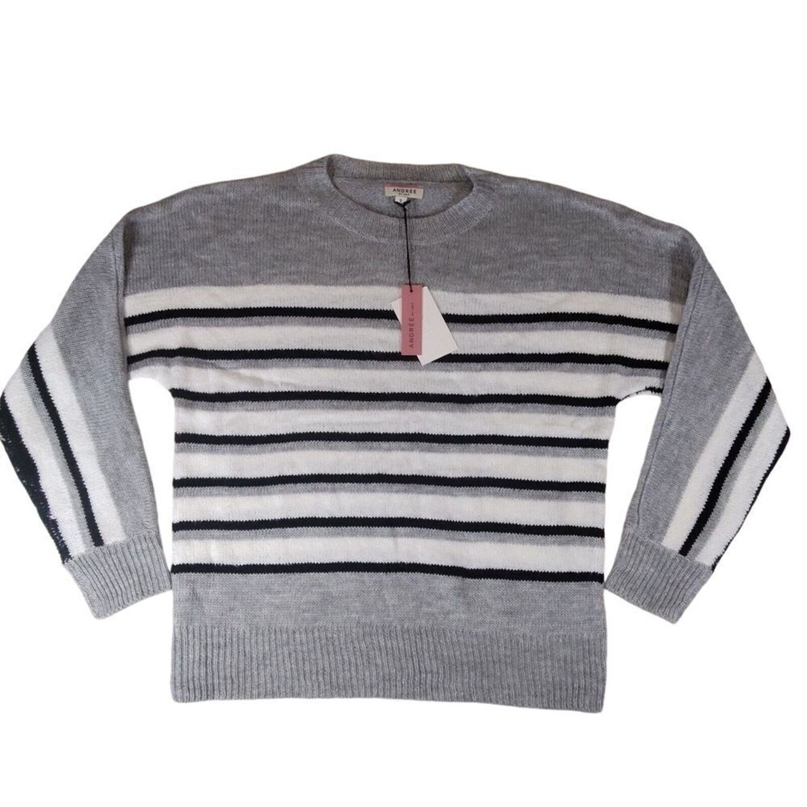 & Other Stories Andree By Unit Sweater Striped Gray White Black Womens Small Size S / US 4 / IT 40 - 10 Thumbnail
