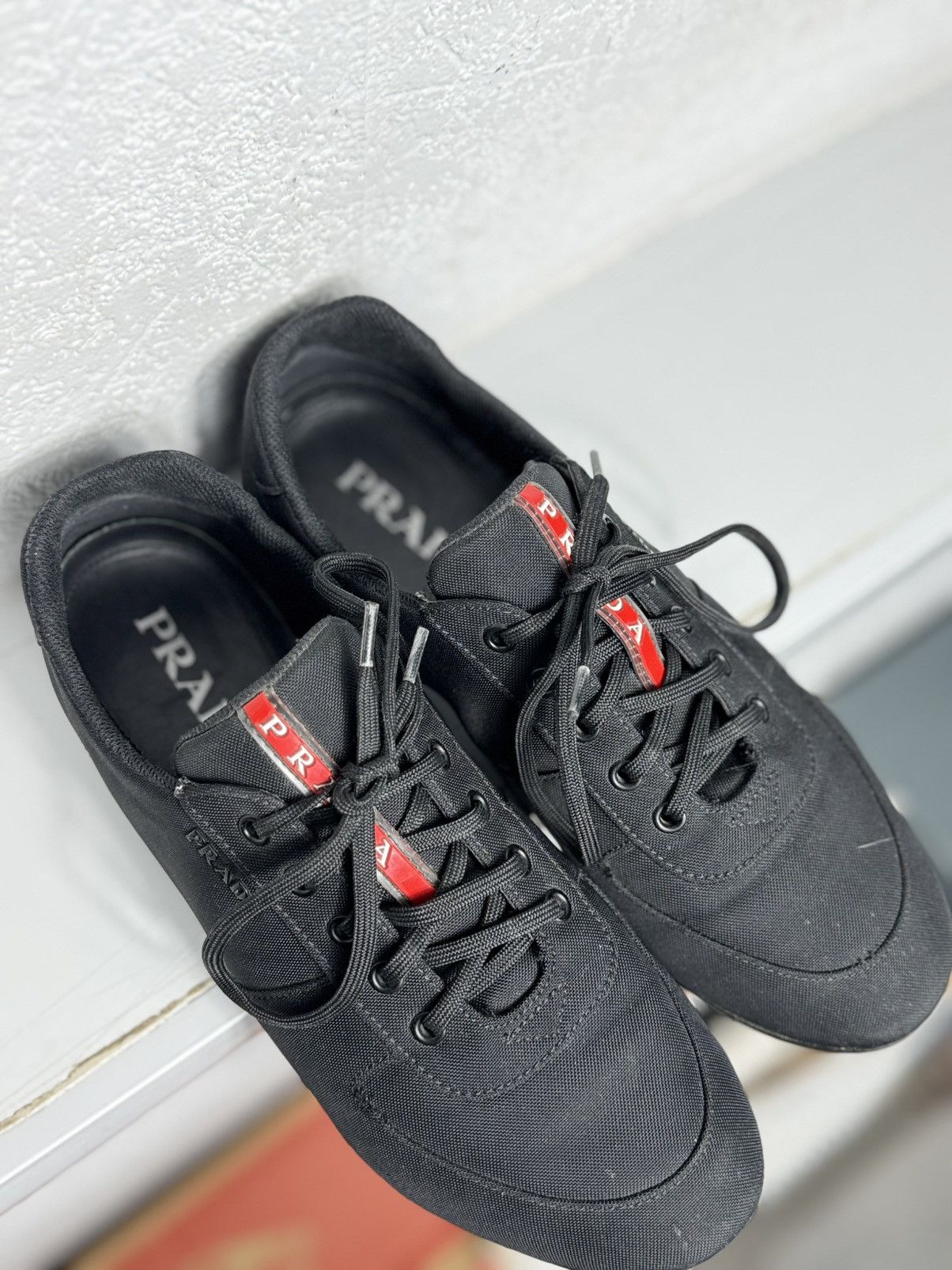 Prada Prada Red Tab Luxury Black Casual Shoes Sneakers Size US 9 / EU 42 - 9 Thumbnail