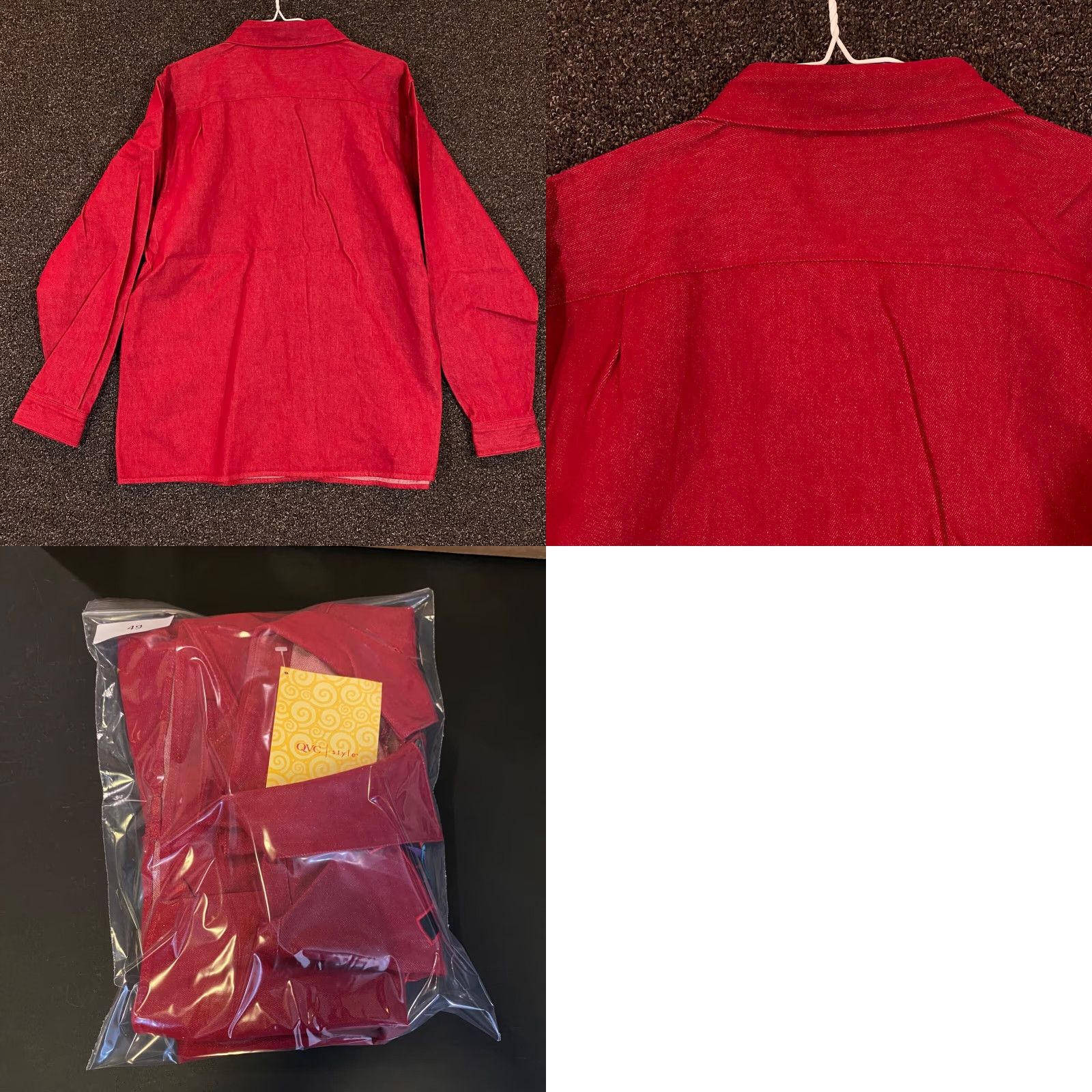 Bob Mackie Bob Mackie Wearable Art Embroidered Button Shirt Shacket Womens Medium Red Denim Shirt Size M / US 6-8 / IT 42-44 - 8 Thumbnail