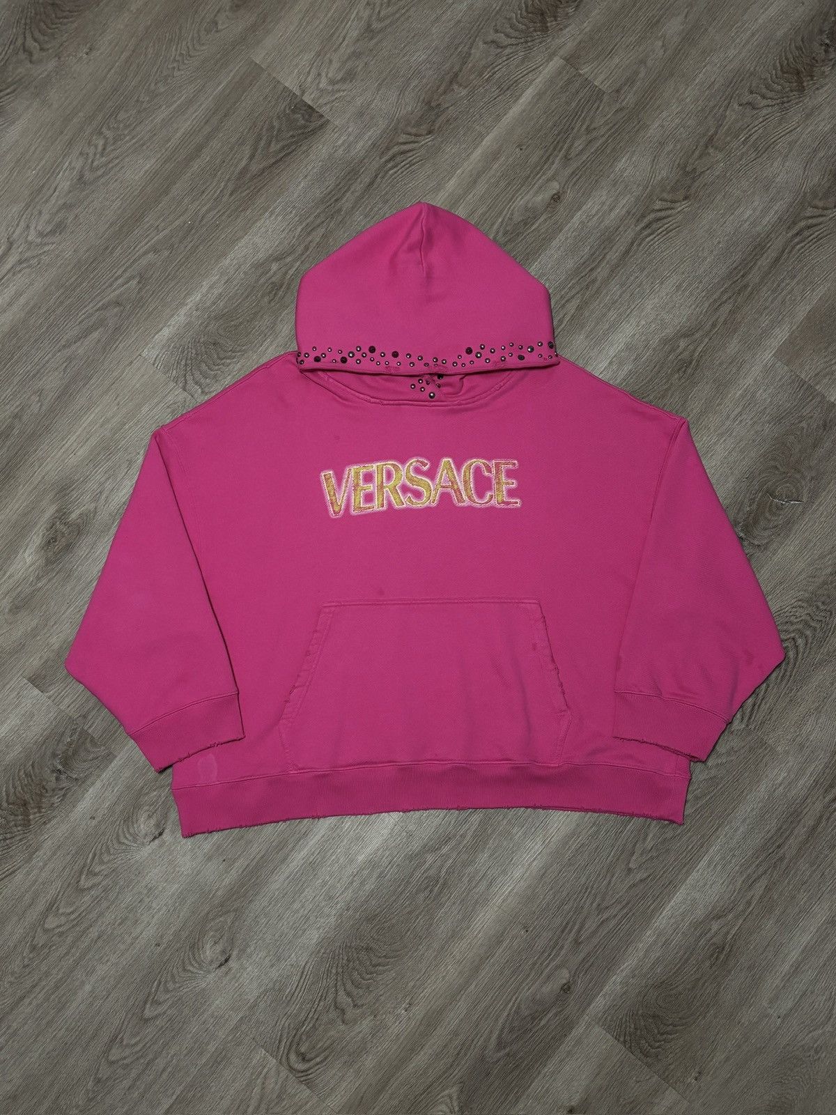 Versace Versace Studded Logo Hoodie Size US L / EU 52-54 / 3 - 1 Thumbnail