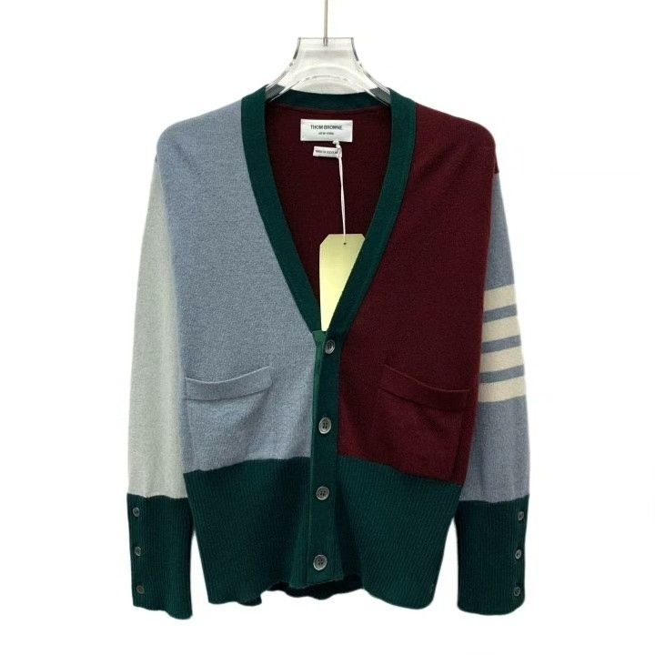 Thom Browne Thom Browne Colorblock Four-Bar Cashmere Sweater Size US M / EU 48-50 / 2 - 1 Thumbnail