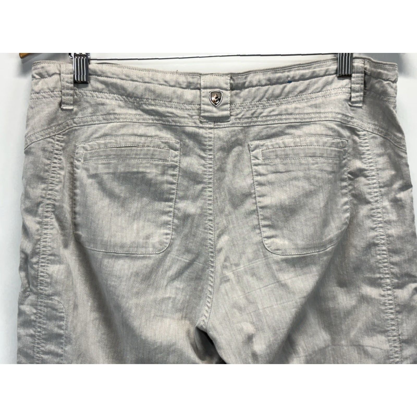 Vintage KUHL Cabo Pants 12P Short Women’s Lightweight Linen Blend Hiking Ash Grey Casual Size 34" / US 12 / IT 48 - 4 Thumbnail