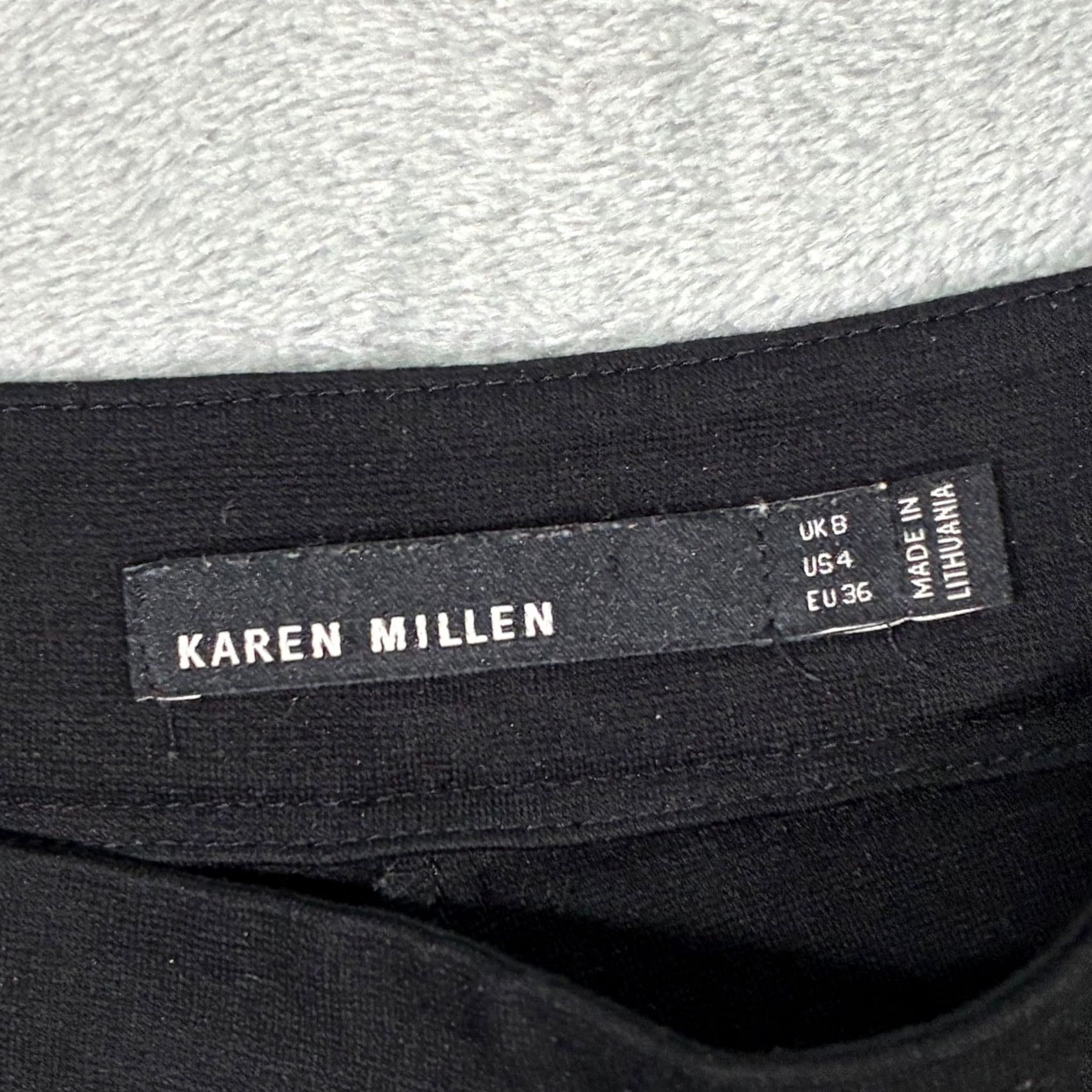 Karen Millen Karen Millen Black Faux Leather Panel Leggings Pants Womens 4 Size 27" / US 4 / IT 40 - 5 Thumbnail