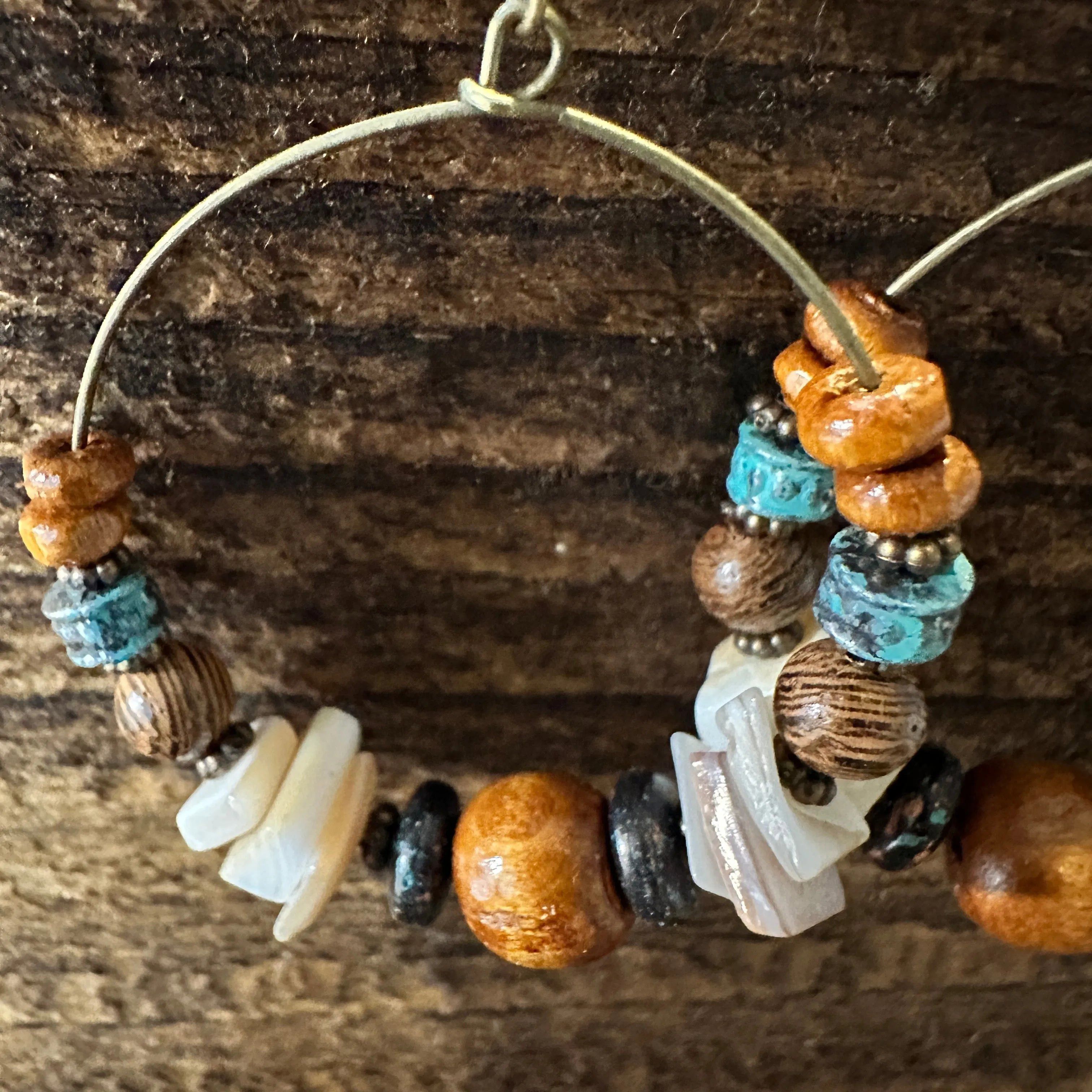 Other Handmade Western Hippie Copper Wire Natural Wooden Beads Dro Size ONE SIZE - 3 Thumbnail
