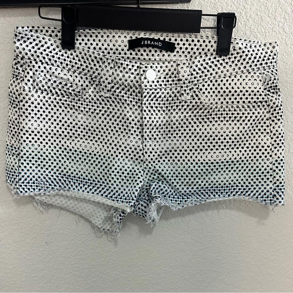 J Brand J Brand Cut Off Ombre Dot Frayed Hem Denim Cut Off Shorts 26 Size 26" / US 2 / IT 38 - 4 Thumbnail
