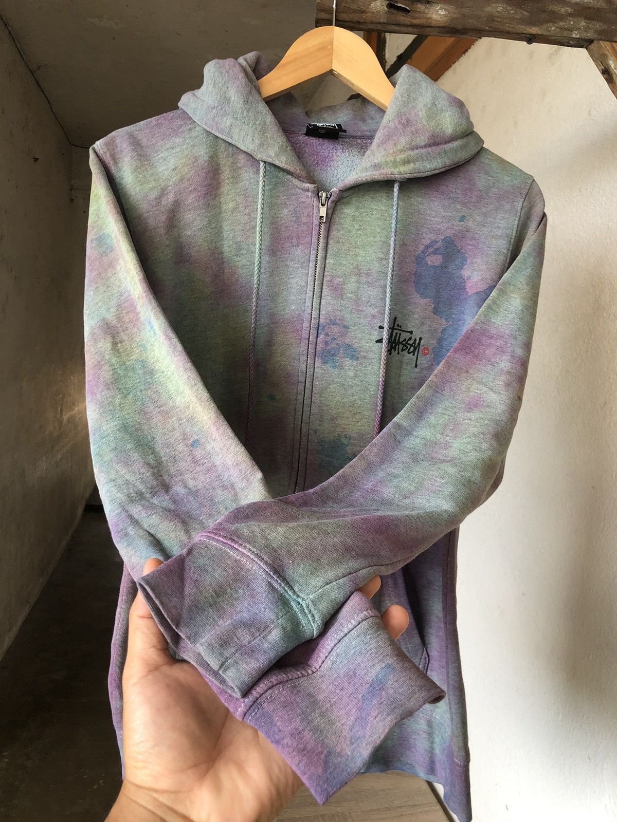 Stussy Rare❗️Stussy Tie Dye Big Logo Sweater Hoodie y2k Size US S / EU 44-46 / 1 - 12 Thumbnail